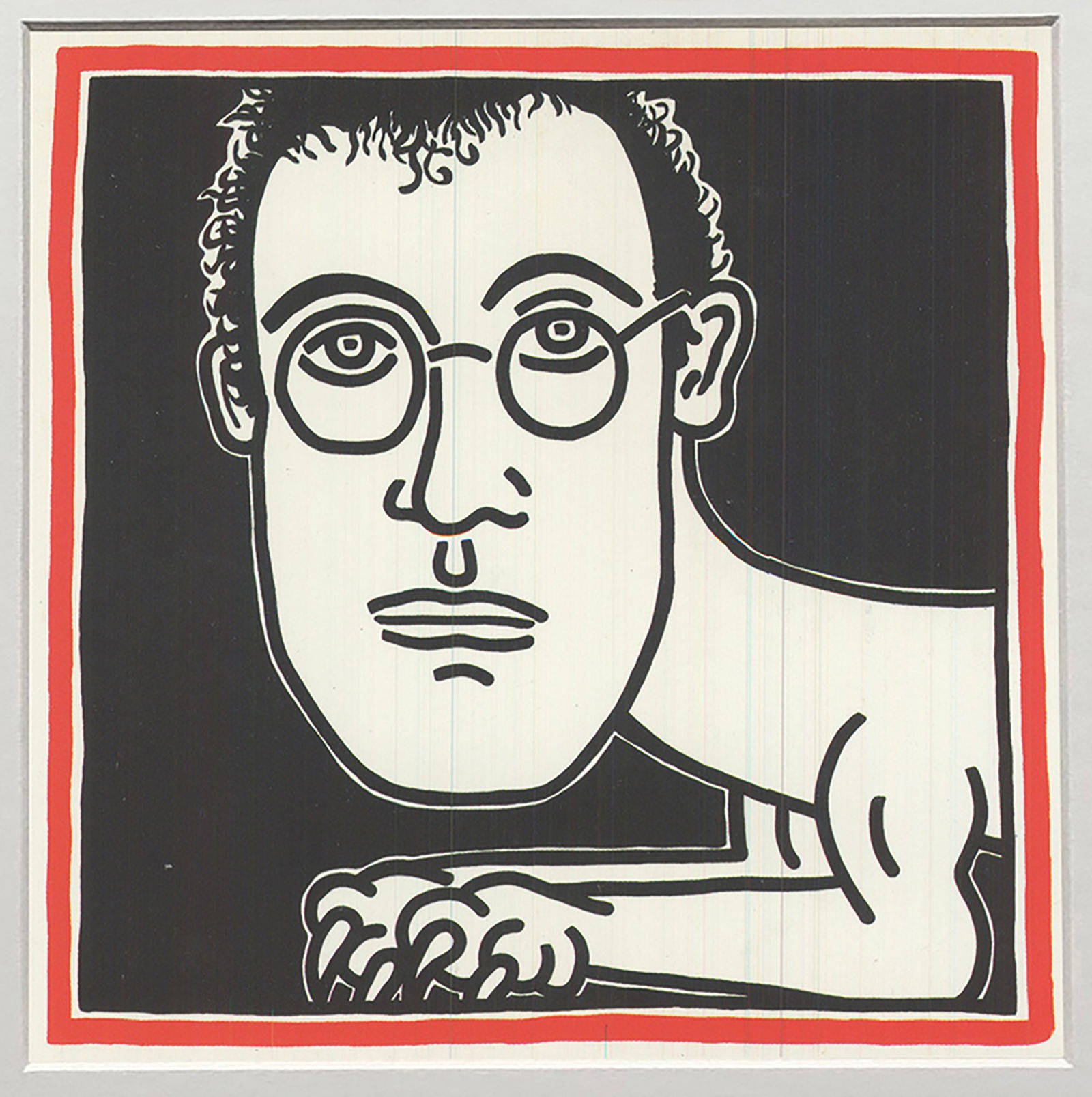 Keith Haring - Untitled (Self-Portrait) - 1993 Offset Lithograph 4.25" x 6" - 2