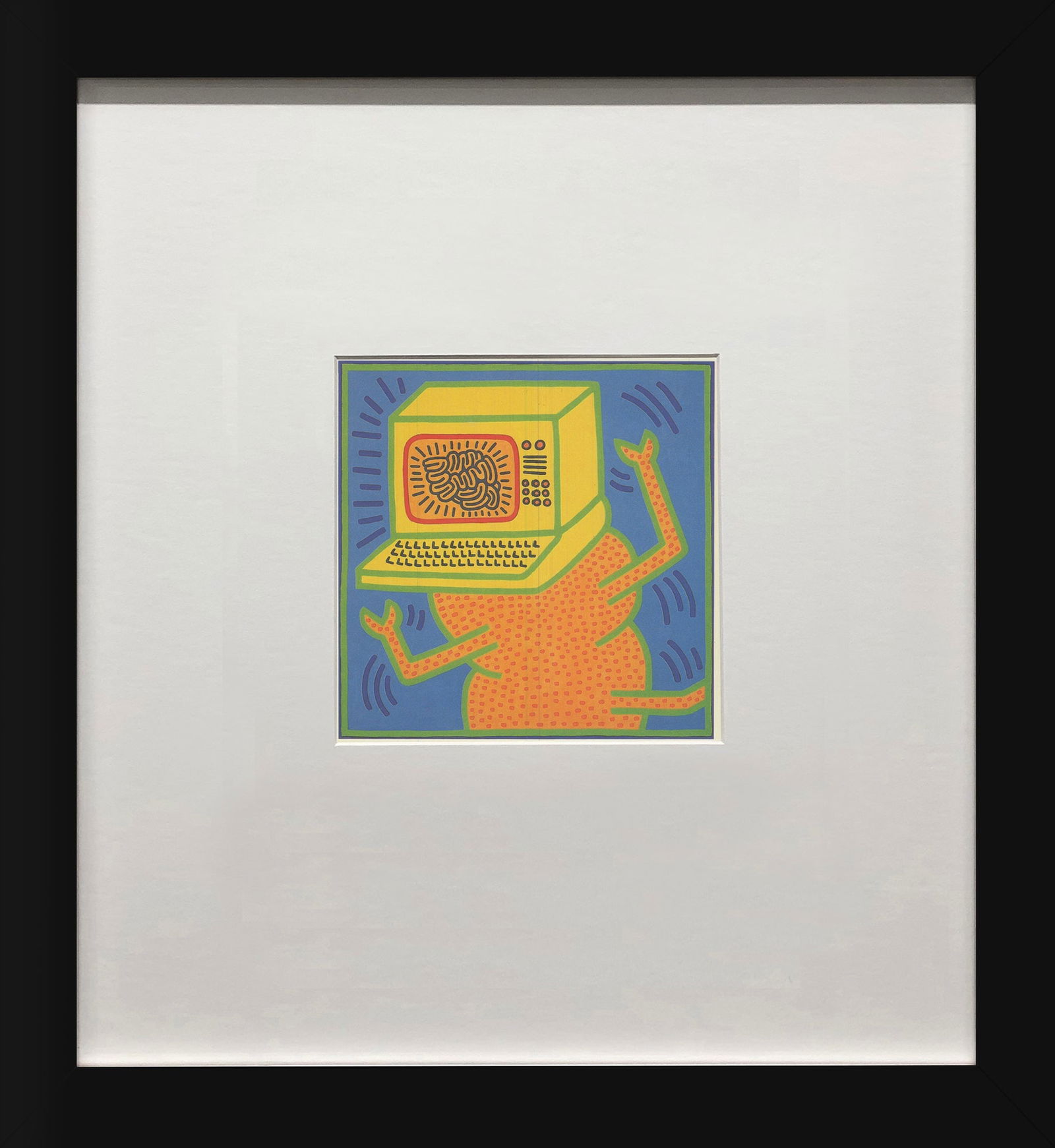 Keith Haring - Untitled 1984 - 1984 Offset Lithograph 6" x 4.25": Title: Keith Haring - Untitled 1984 - 1984 Offset Lithograph 6" x 4.25" Artist: Keith Haring Description: "Untitled 1984" by Keith Haring, 1984 Unsigned Offset Lithograph. Paper size is 6 x 4.25 inche