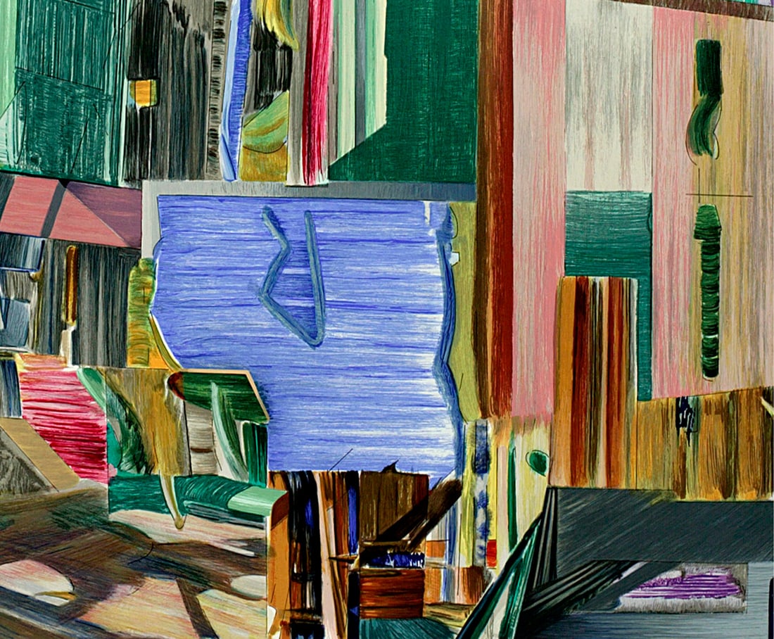 Larry Dinkin - Urban Tilt - 2004 Serigraph - SIGNED 42" x 44" - 3