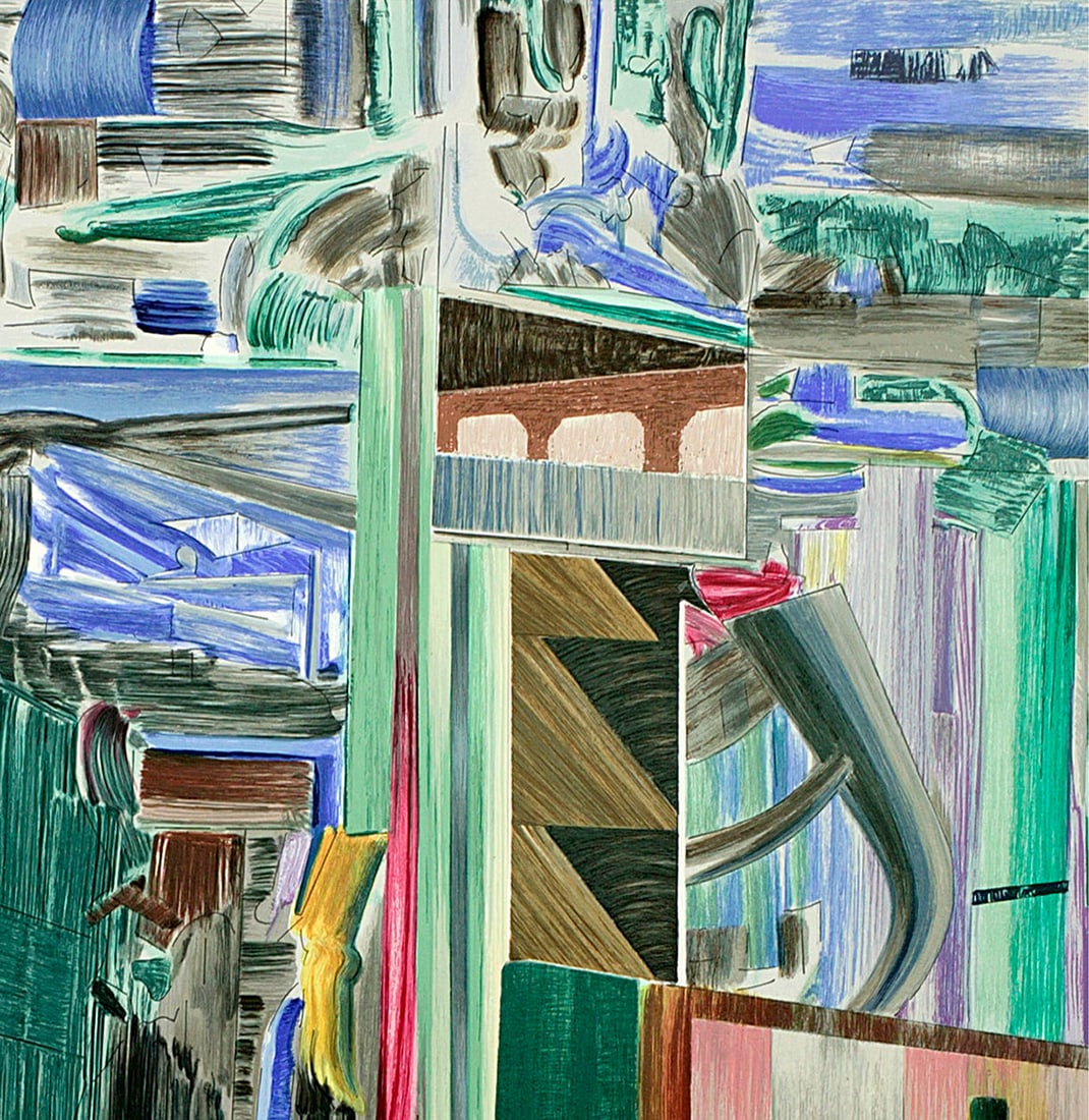 Larry Dinkin - Urban Tilt - 2004 Serigraph - SIGNED 42" x 44" - 4