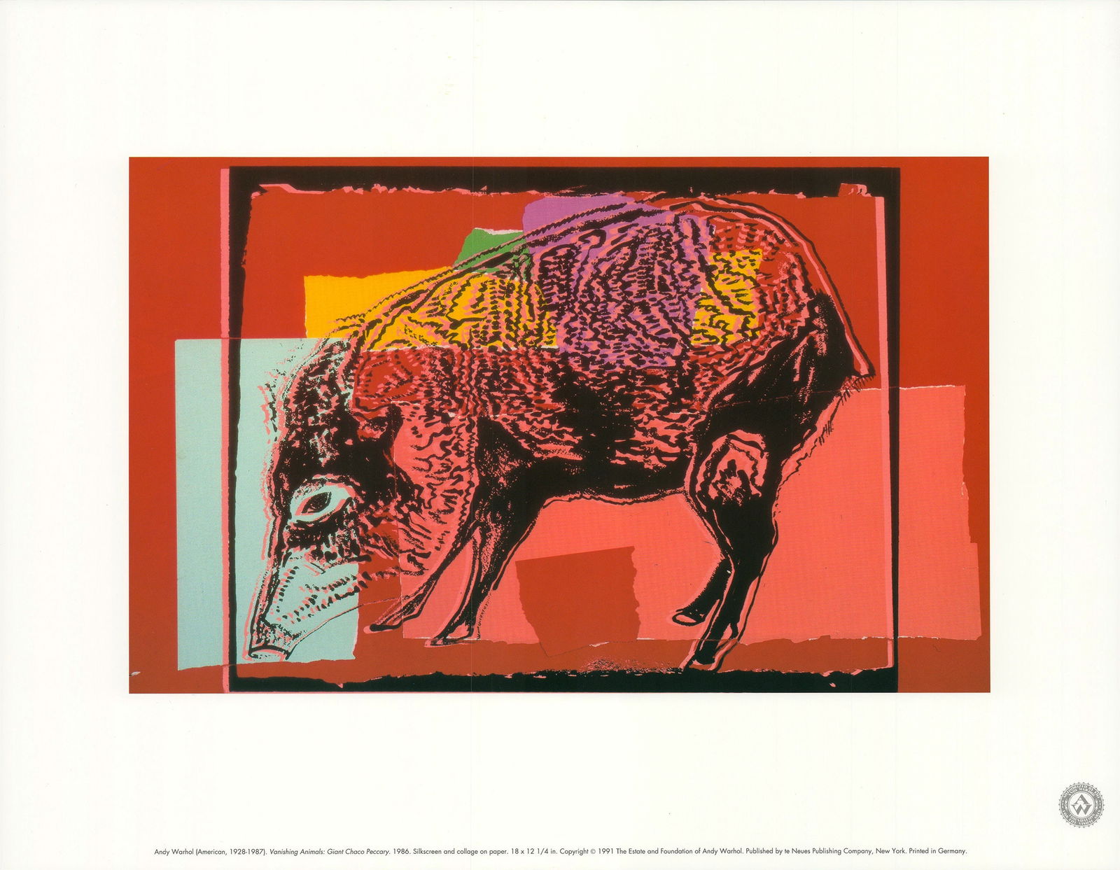 Andy Warhol - Vanishing Animals: Giant Chaco Peccary - 1991 Offset Lithograph 12.25" x 15.75" (1 of 4)