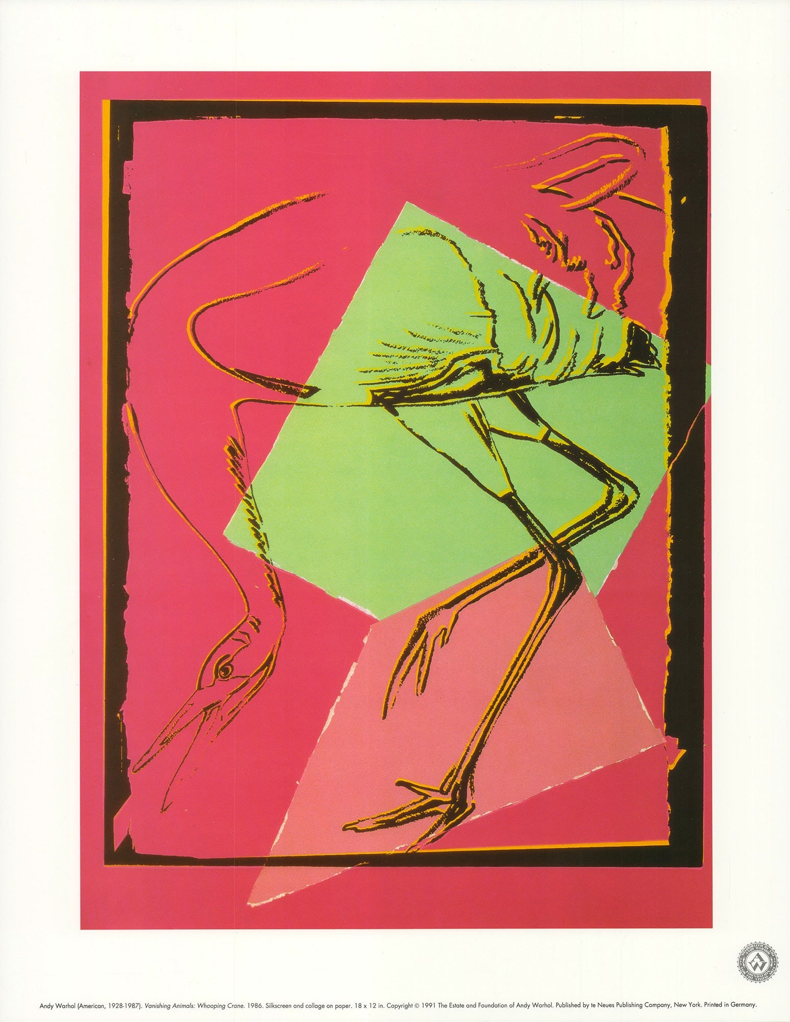 Andy Warhol - Vanishing Animals: Whooping Crane - 1991 Offset Lithograph 15.75" x 12.25" (1 of 5)