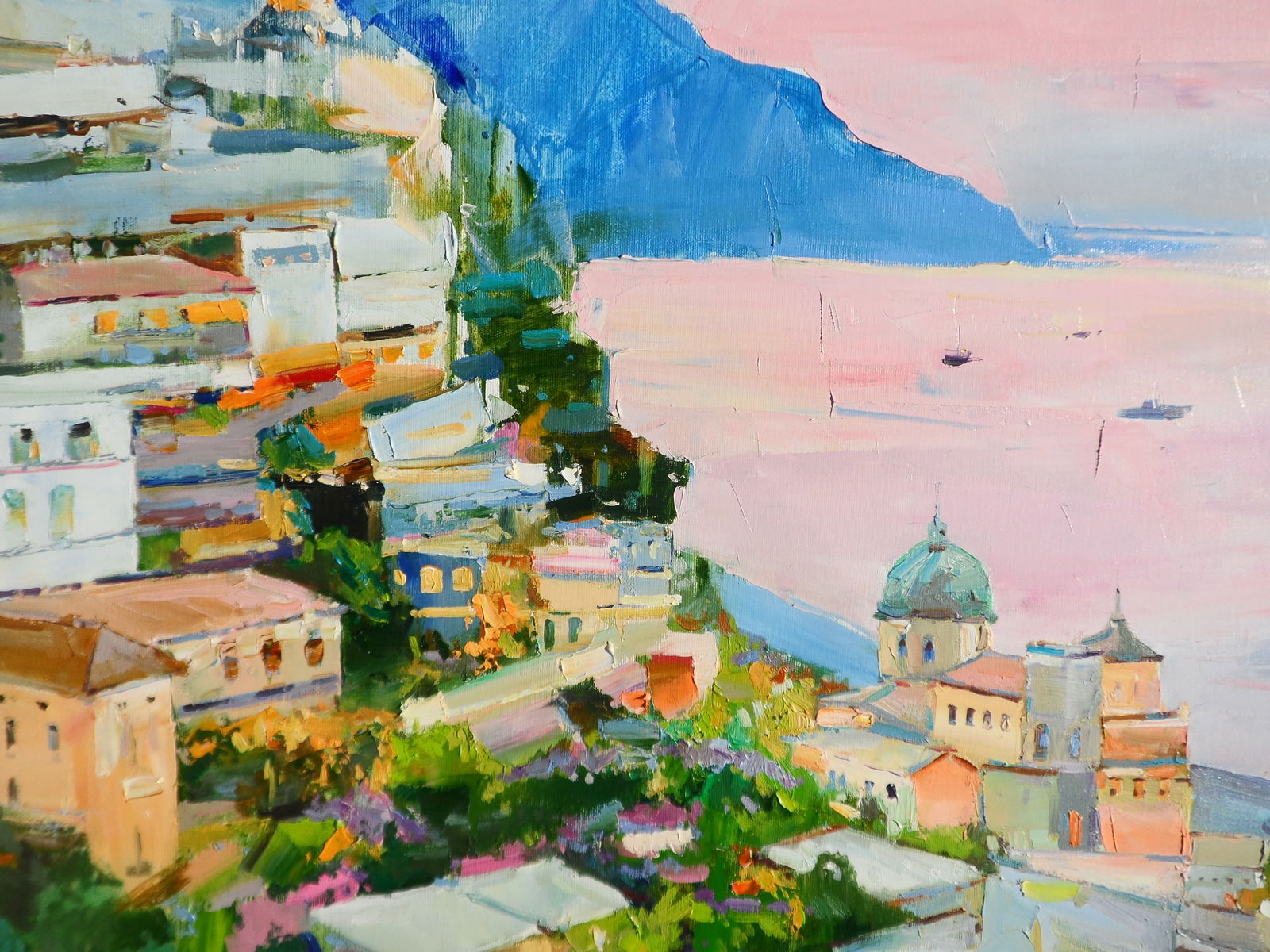 Oil painting Coastal city of Amalfi Yegor Dulin - 5
