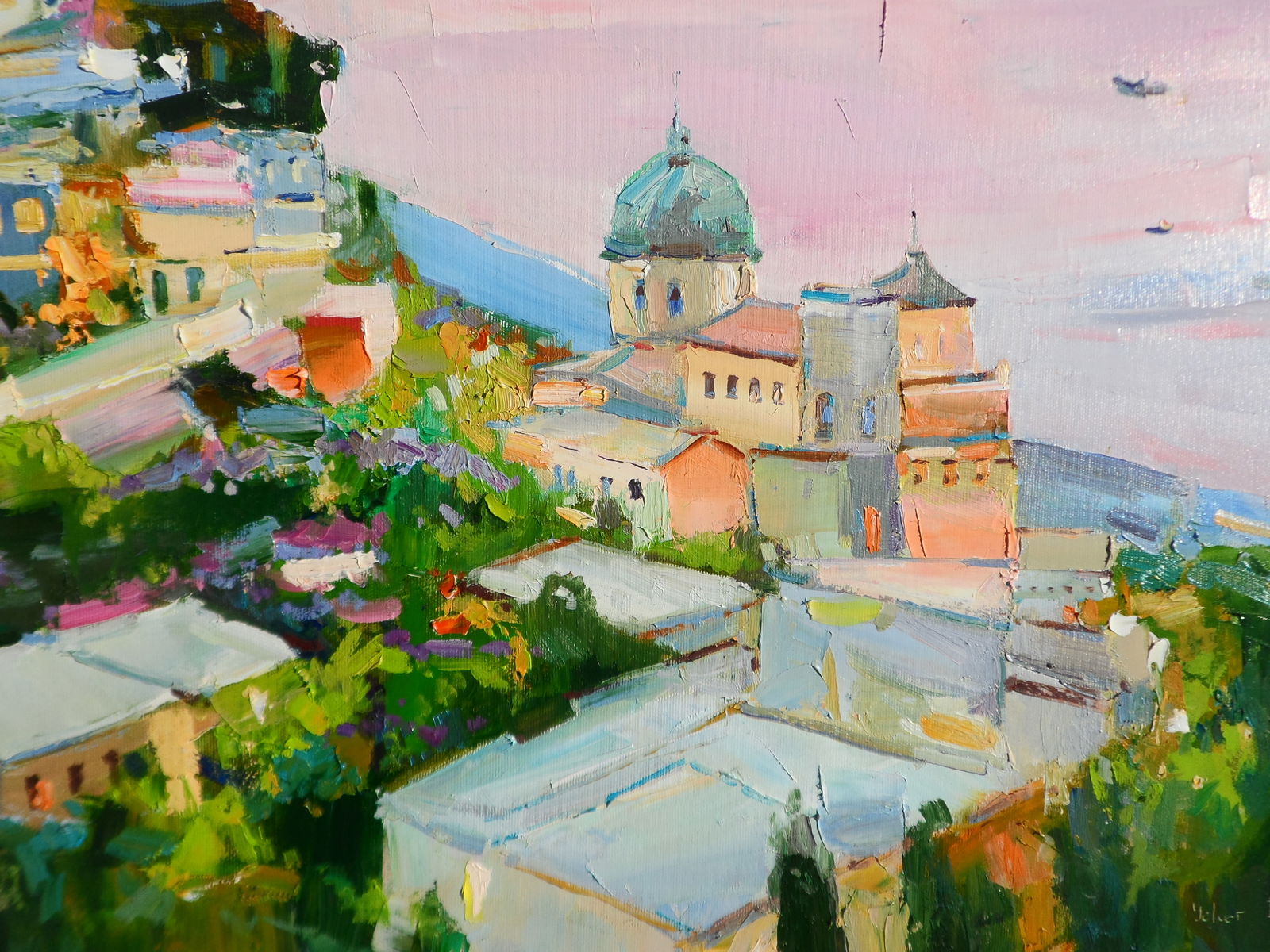 Oil painting Coastal city of Amalfi Yegor Dulin - 6