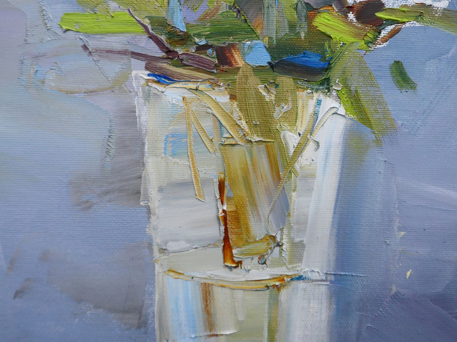 Oil painting White Chrysanthemums Yegor Dulin - 8