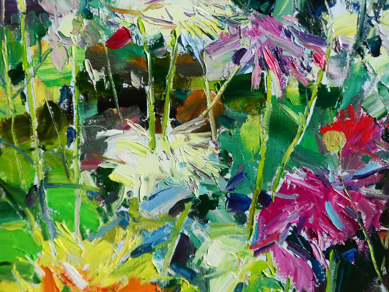 Oil painting Wild Dahlia Flowers Yegor Dulin - 8