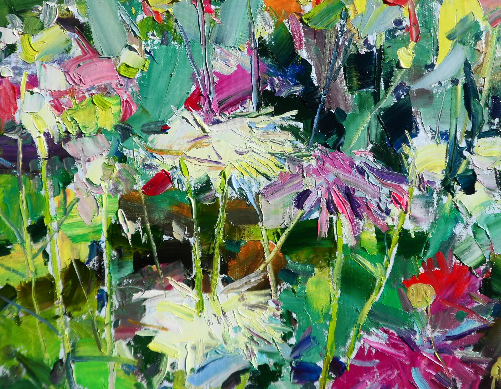 Oil painting Wild Dahlia Flowers Yegor Dulin - 9