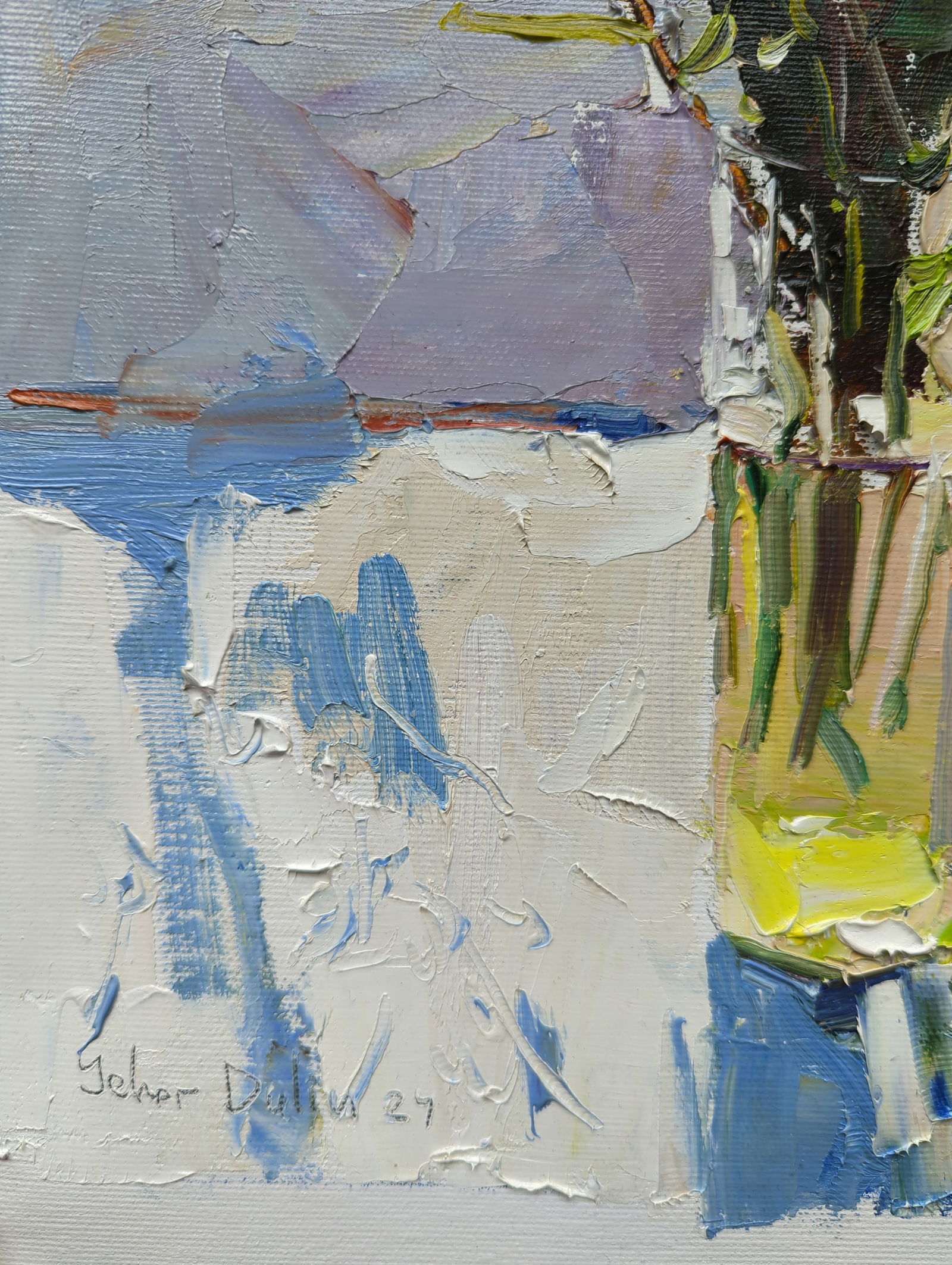 Oil painting White Daisies in a Vase Yegor Dulin - 3