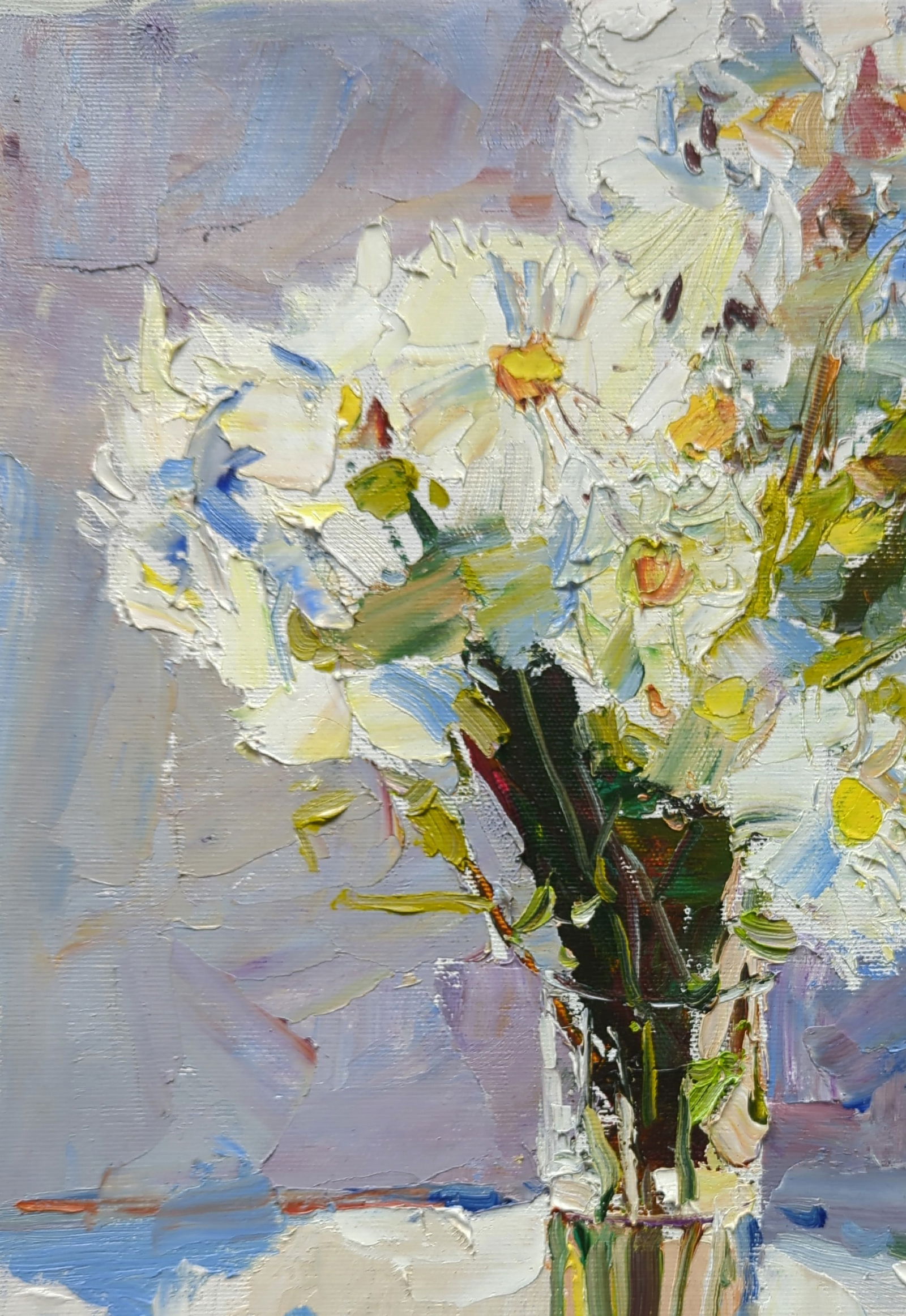 Oil painting White Daisies in a Vase Yegor Dulin - 6