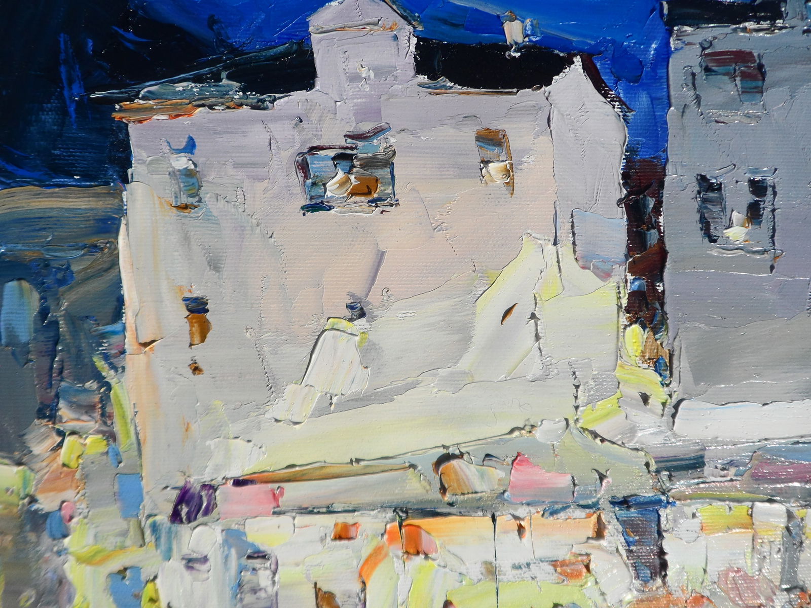 Oil painting Evening cafe in City Yegor Dulin - 2