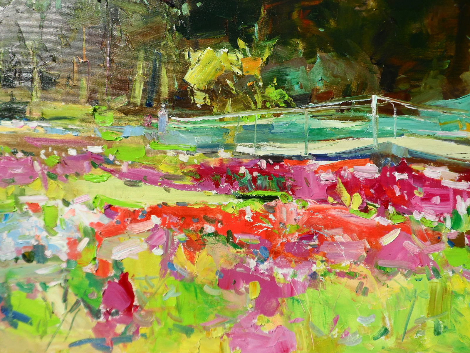 Oil painting Garden Peonies on Nature Yegor Dulin - 2