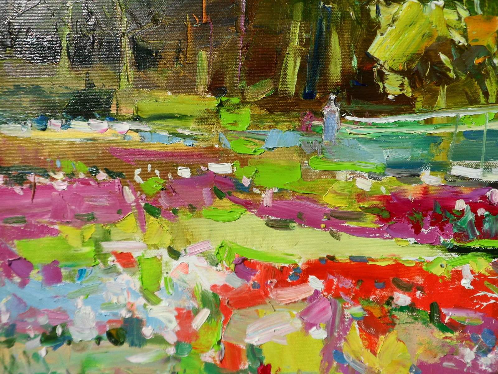 Oil painting Garden Peonies on Nature Yegor Dulin - 5