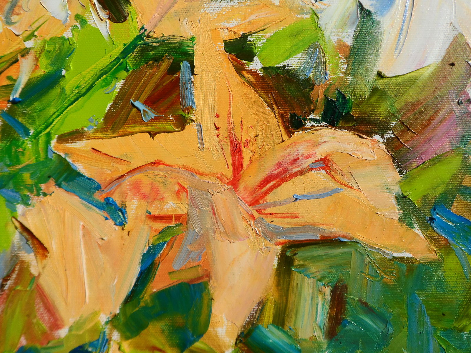 Oil painting Orange and White Lilies flowers Yegor Dulin - 5