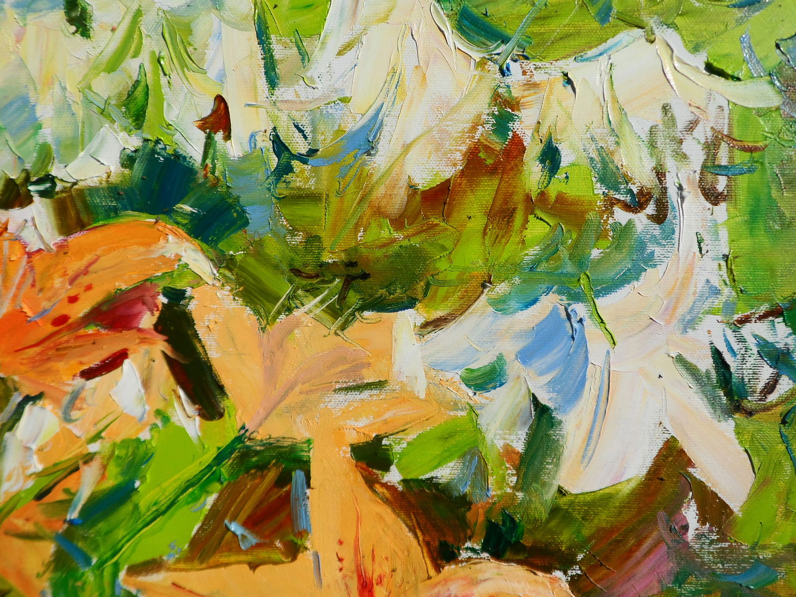 Oil painting Orange and White Lilies flowers Yegor Dulin - 6