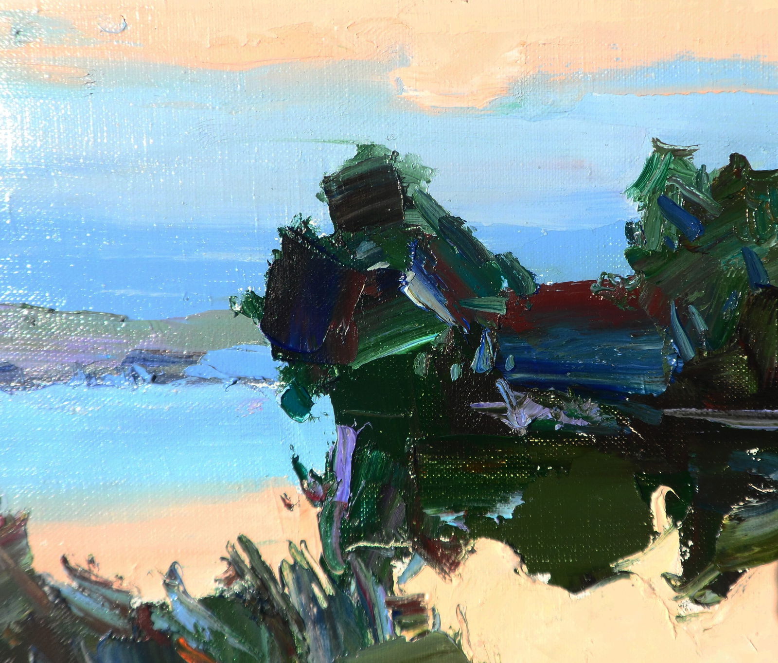 Oil painting Evening of silence by the river Yegor Dulin - 4