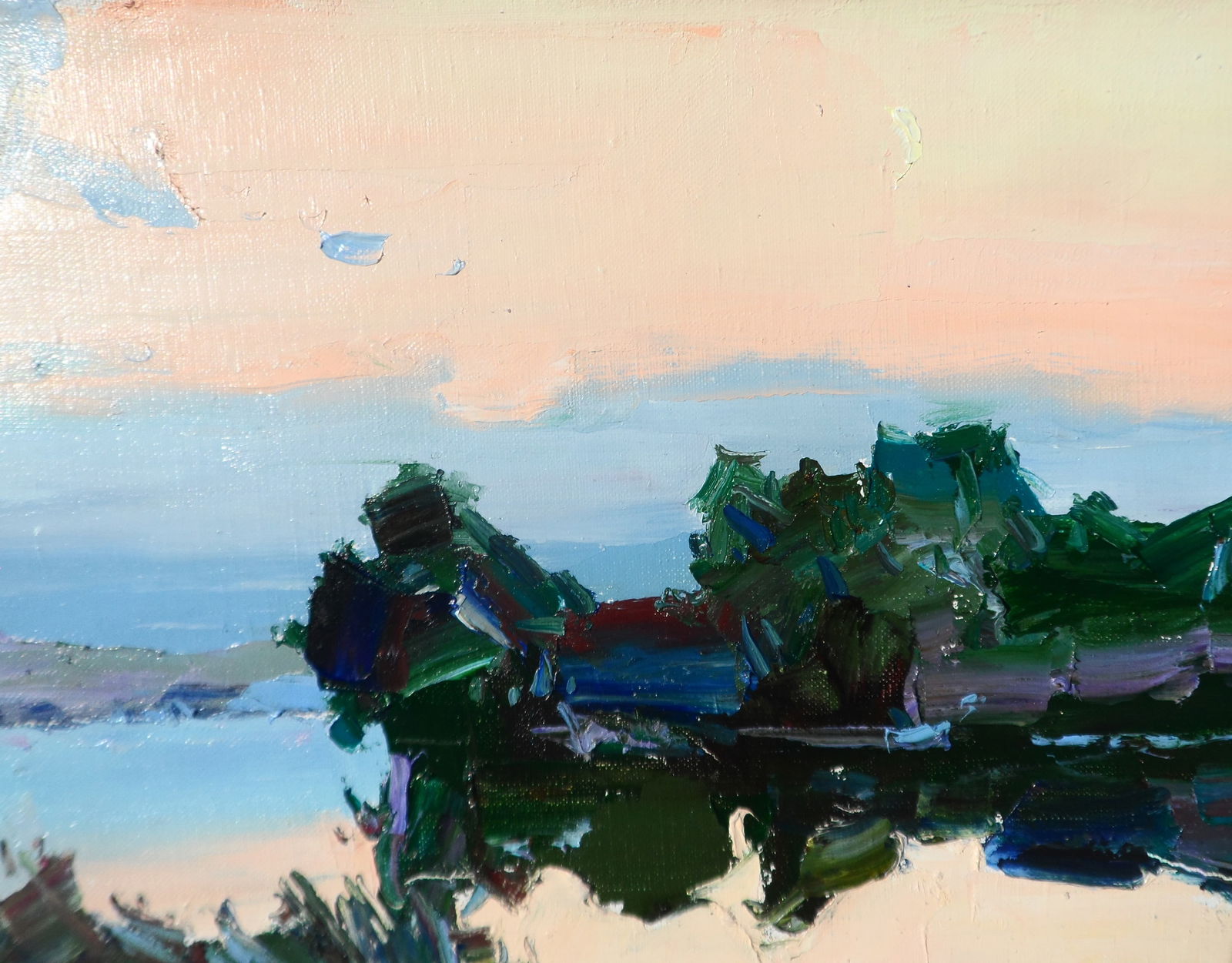 Oil painting Evening of silence by the river Yegor Dulin - 5