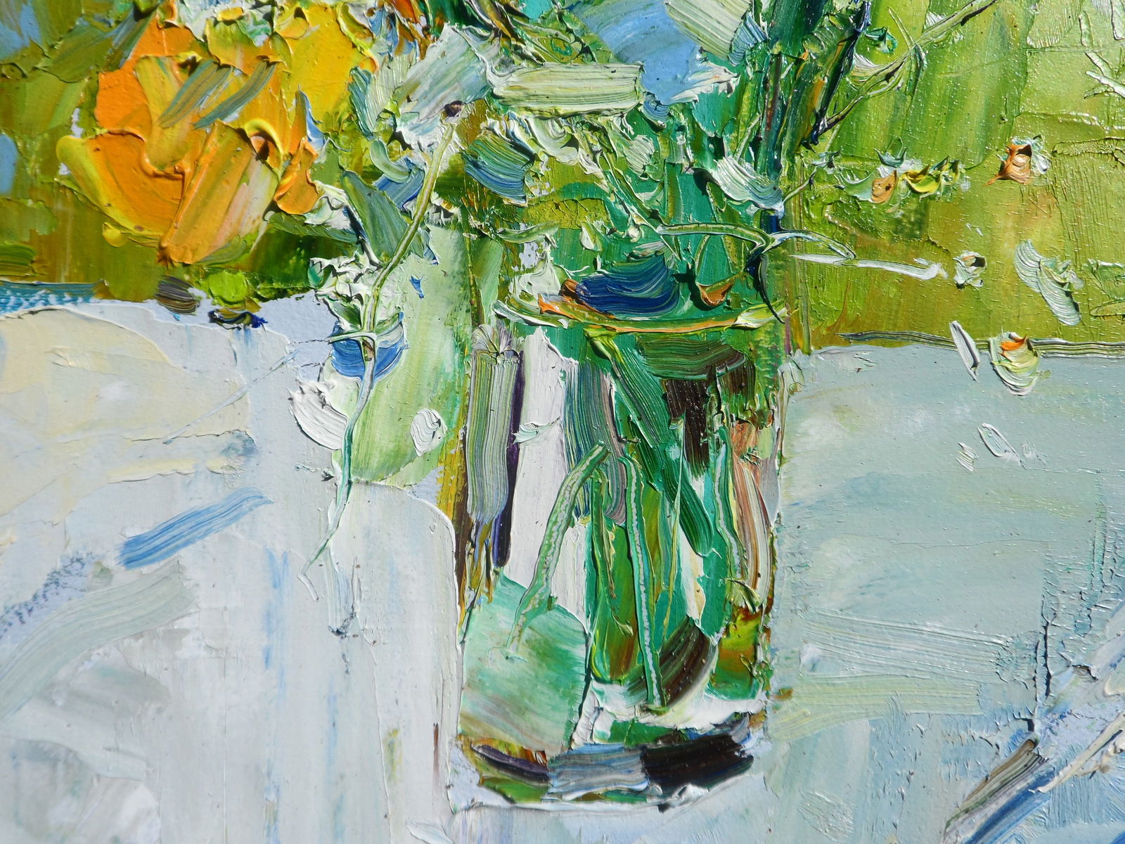 Oil painting Summer Flowers in Vase Yegor Dulin - 3