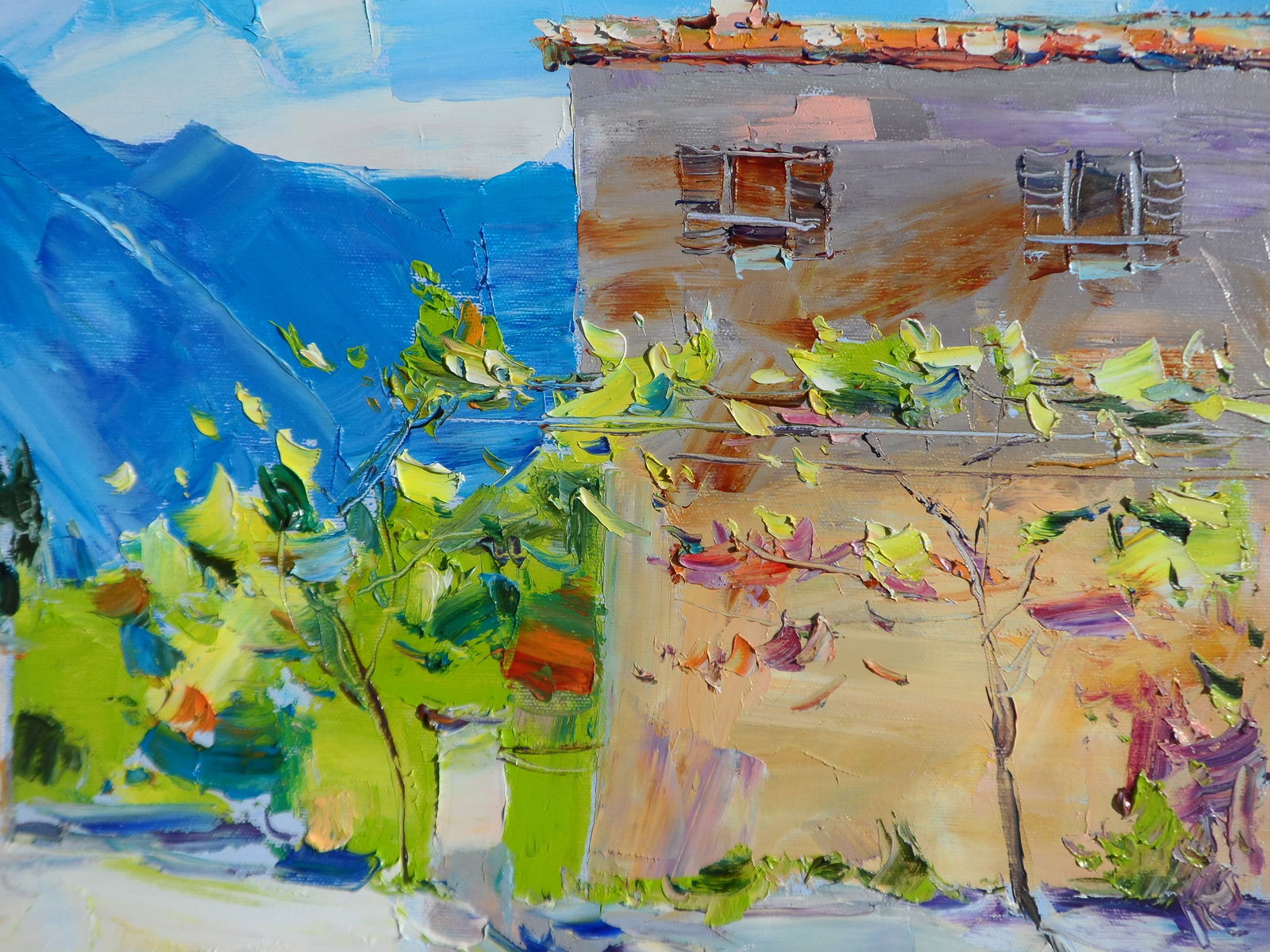 Oil painting Sunny Day in a Coastal City Yegor Dulin - 3