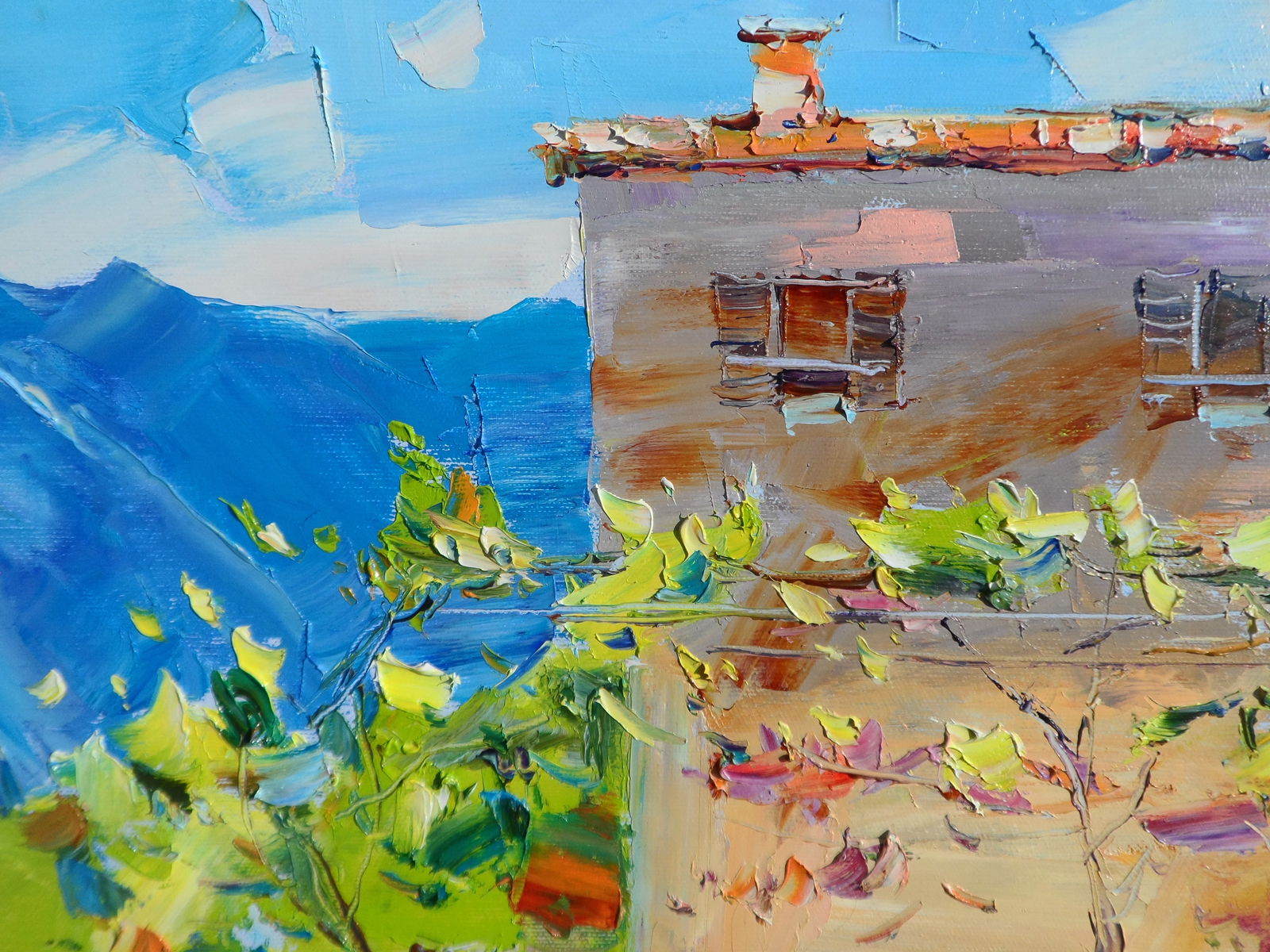 Oil painting Sunny Day in a Coastal City Yegor Dulin - 4