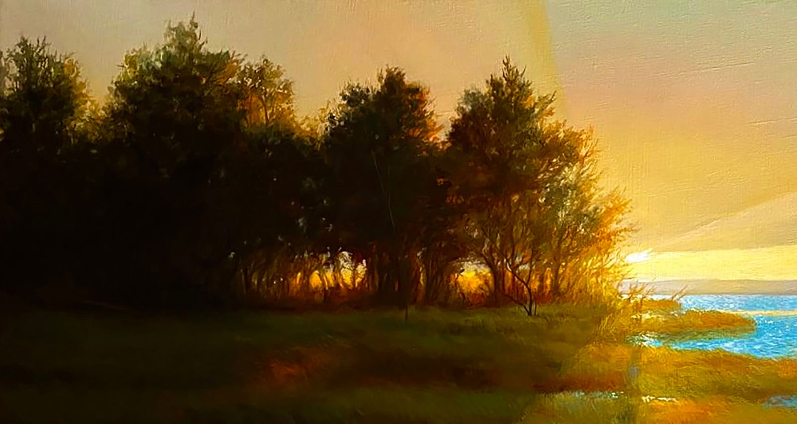 Oil painting Evening landscape Kateryna Bukuros - 2
