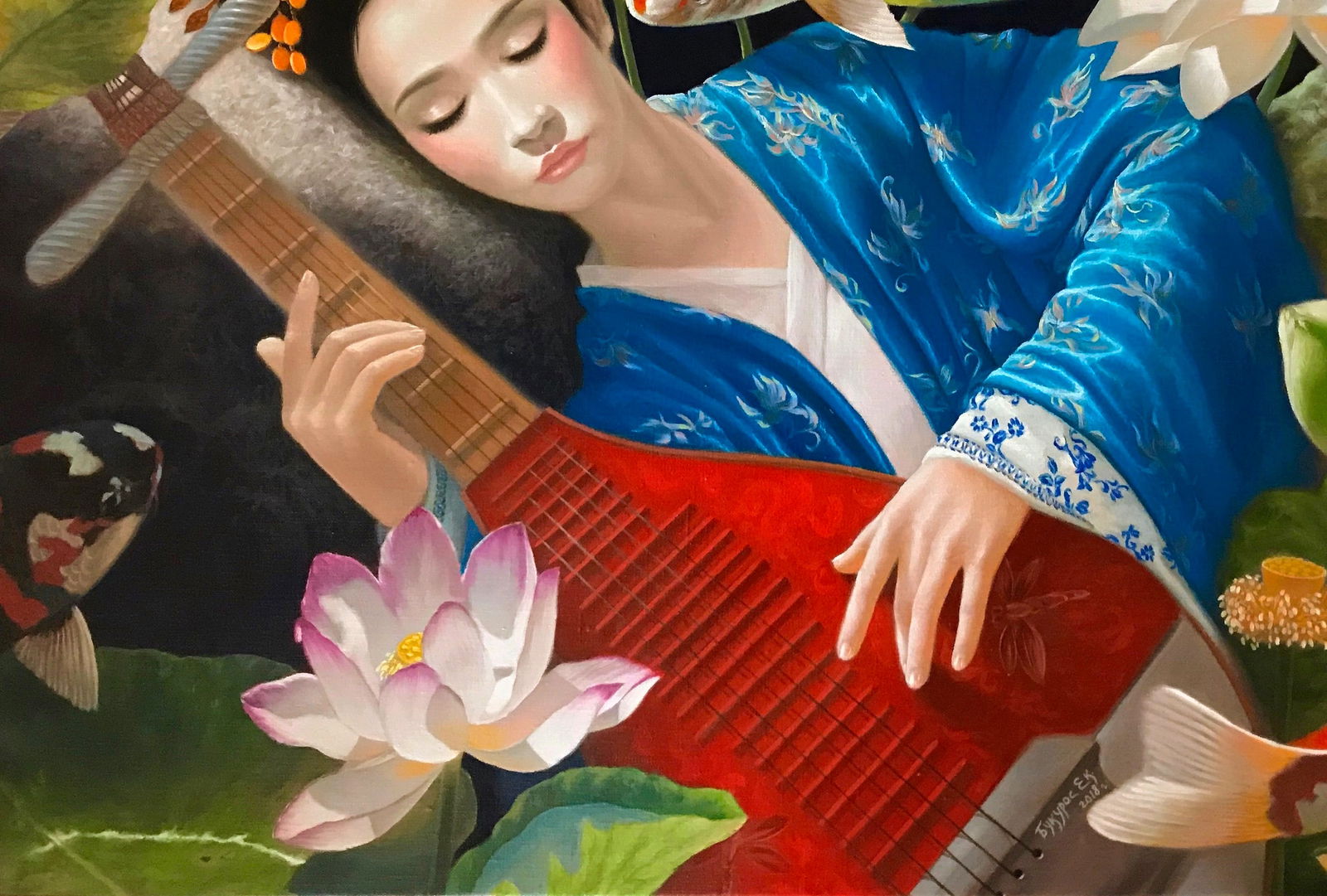 Oil painting Thoughts for a girl Kateryna Bukuros - 3