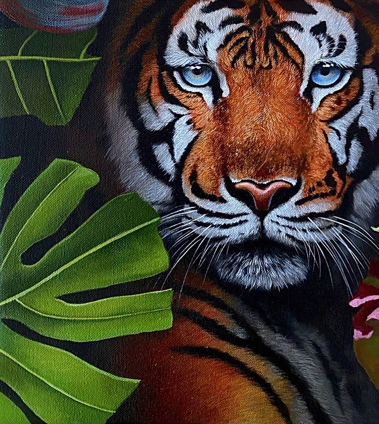 Oil painting Tiger in the bushes Kateryna Bukuros - 4