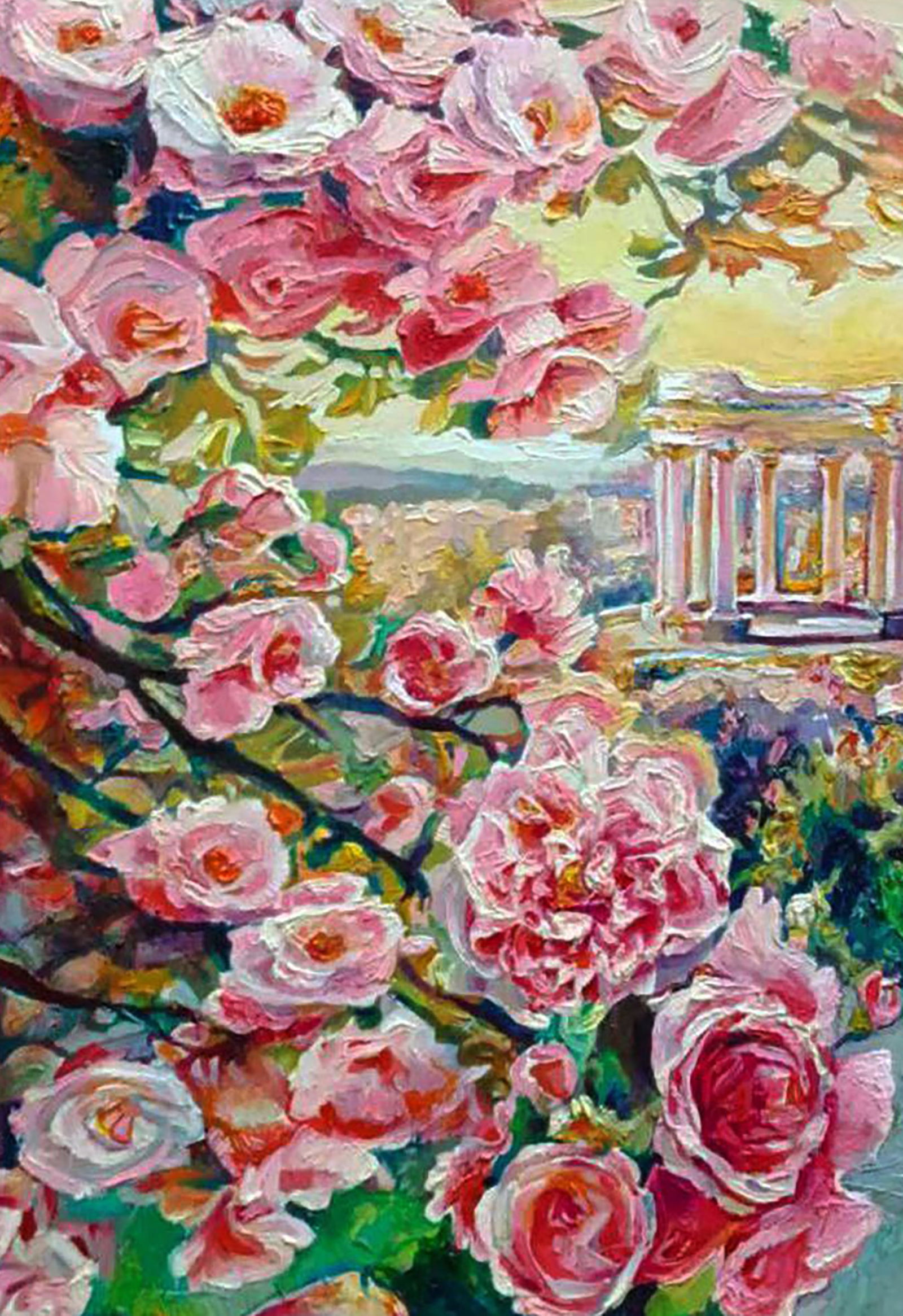 Oil painting City flowers at dawn Elena Yurko - 2
