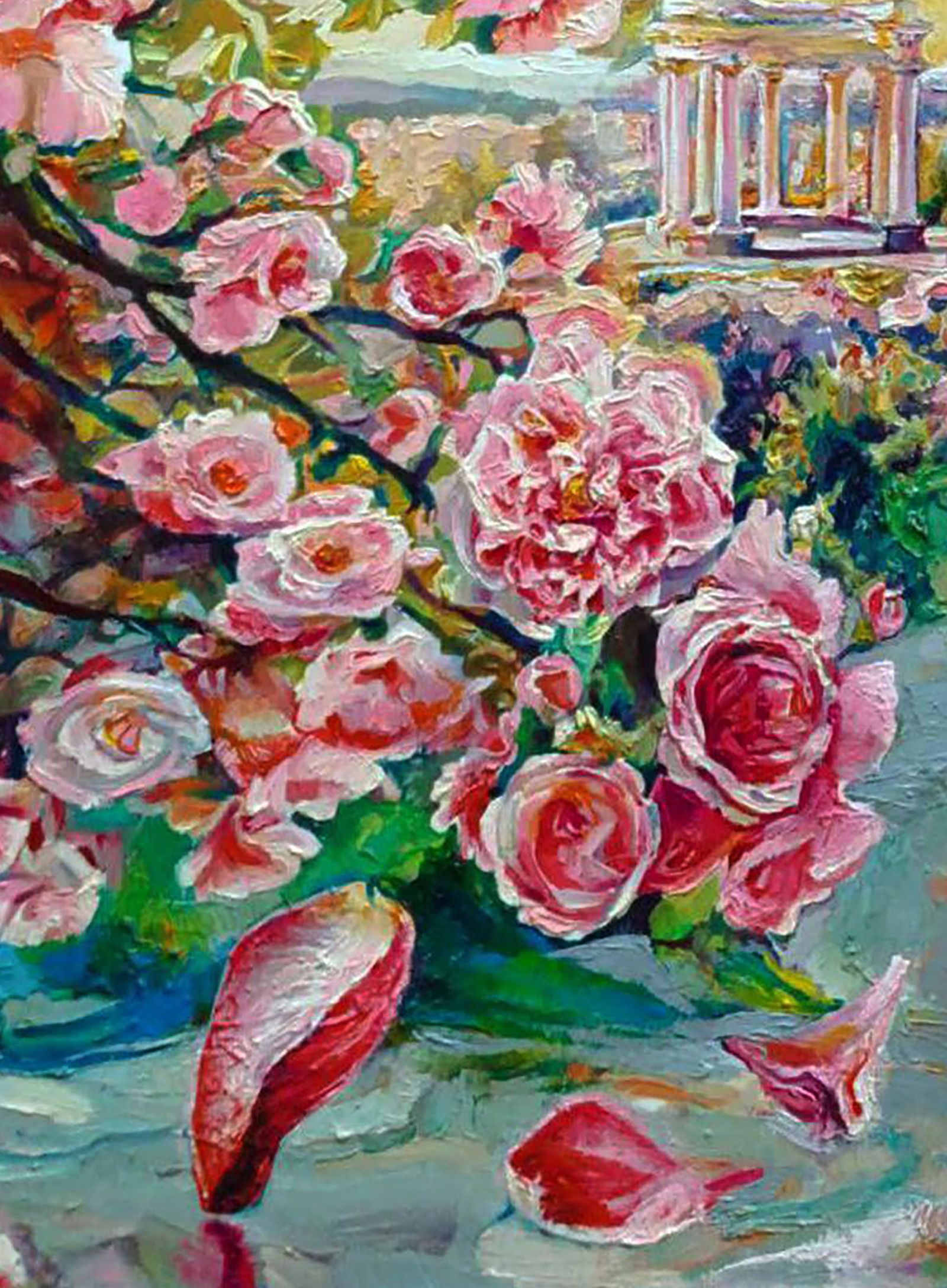 Oil painting City flowers at dawn Elena Yurko - 4