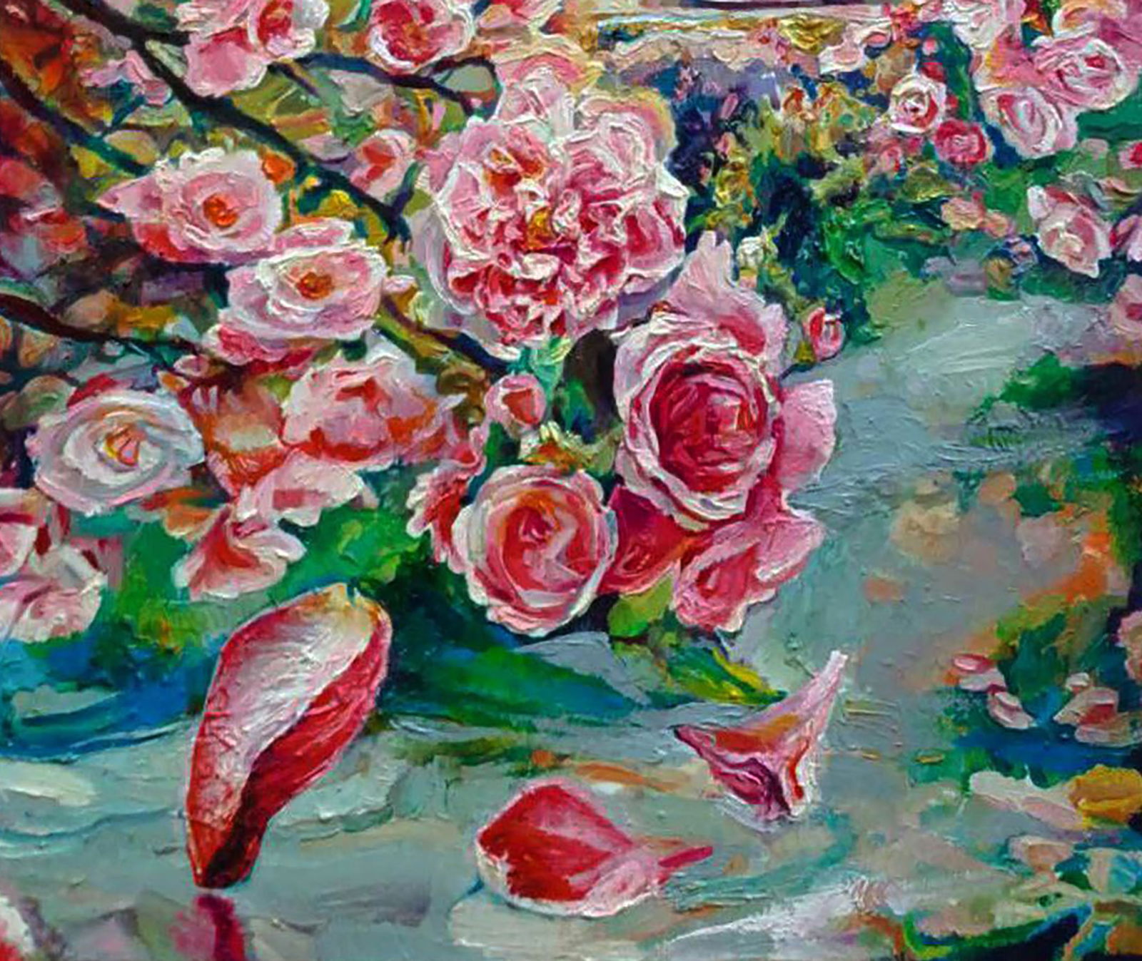 Oil painting City flowers at dawn Elena Yurko - 6