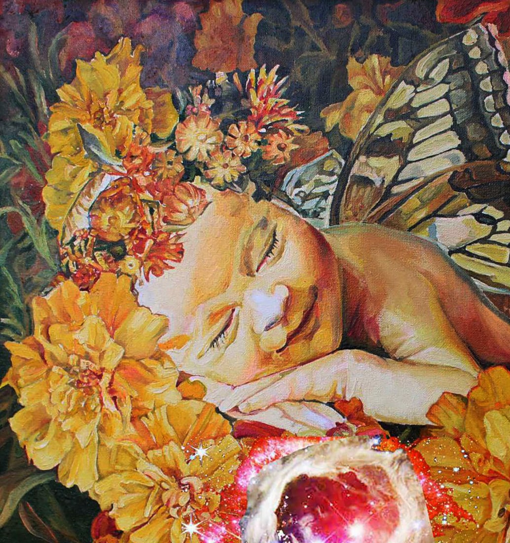 Oil painting Summer dream in golden flowers Elena Yurko - 2