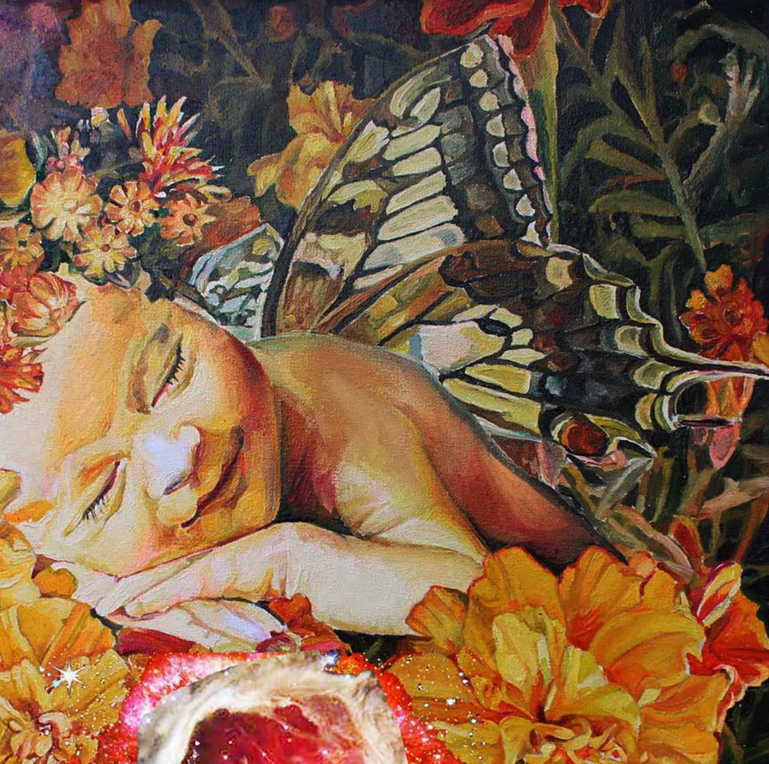 Oil painting Summer dream in golden flowers Elena Yurko - 3