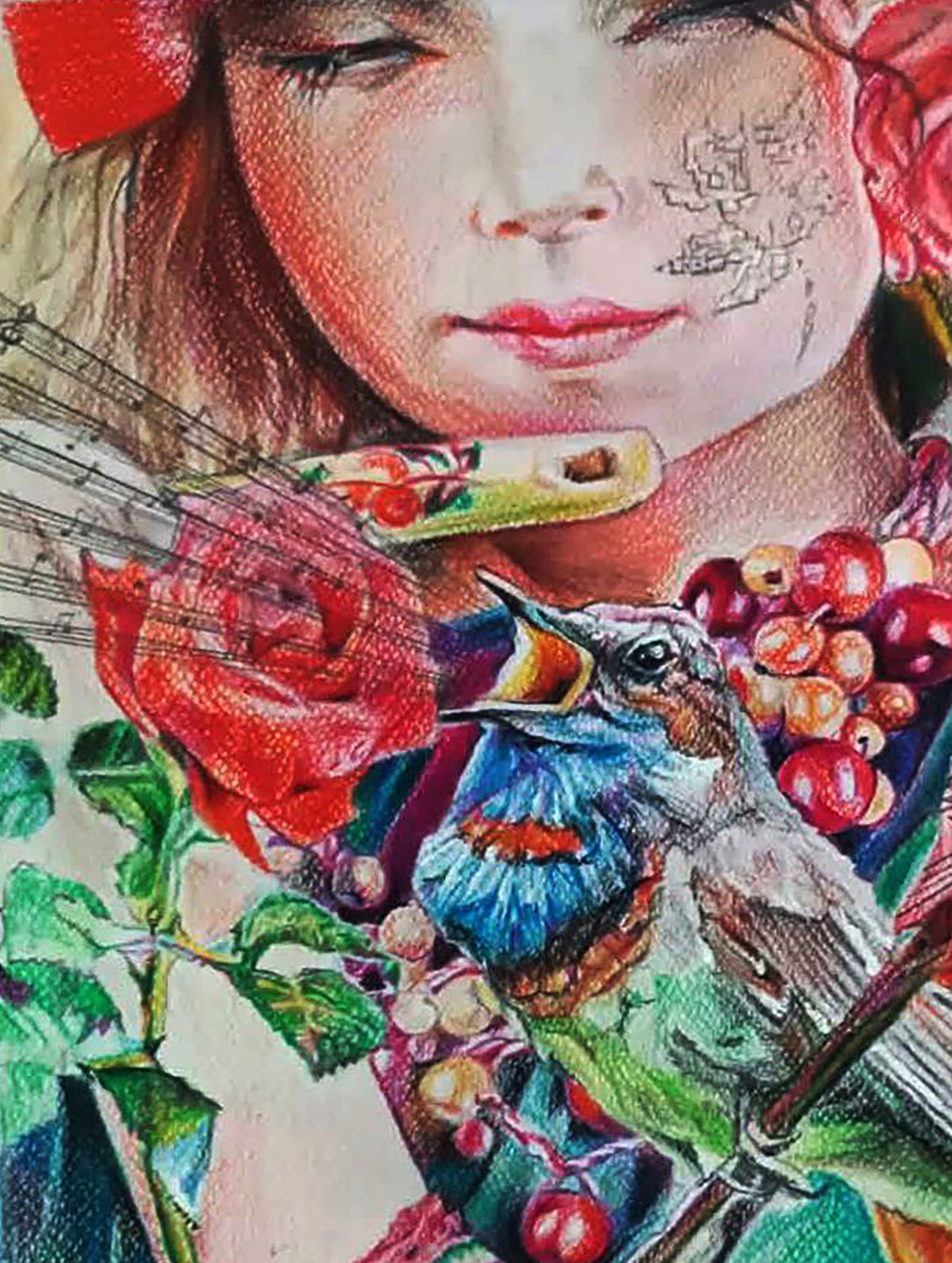 Color pencil painting Summer song of beautiful nature Elena Yurko - 2