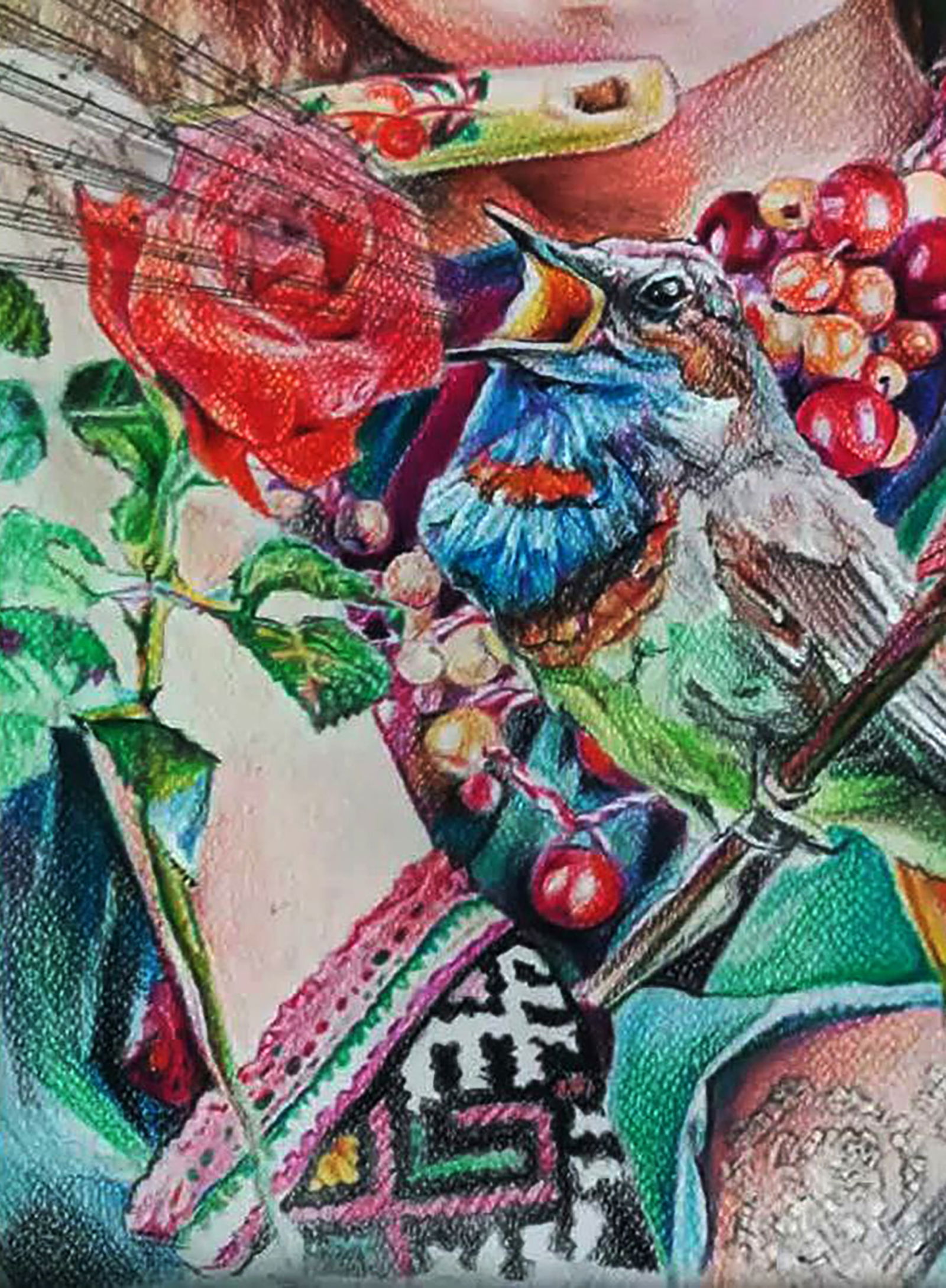 Color pencil painting Summer song of beautiful nature Elena Yurko - 4