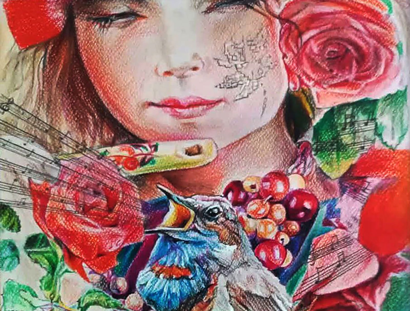 Color pencil painting Summer song of beautiful nature Elena Yurko - 7