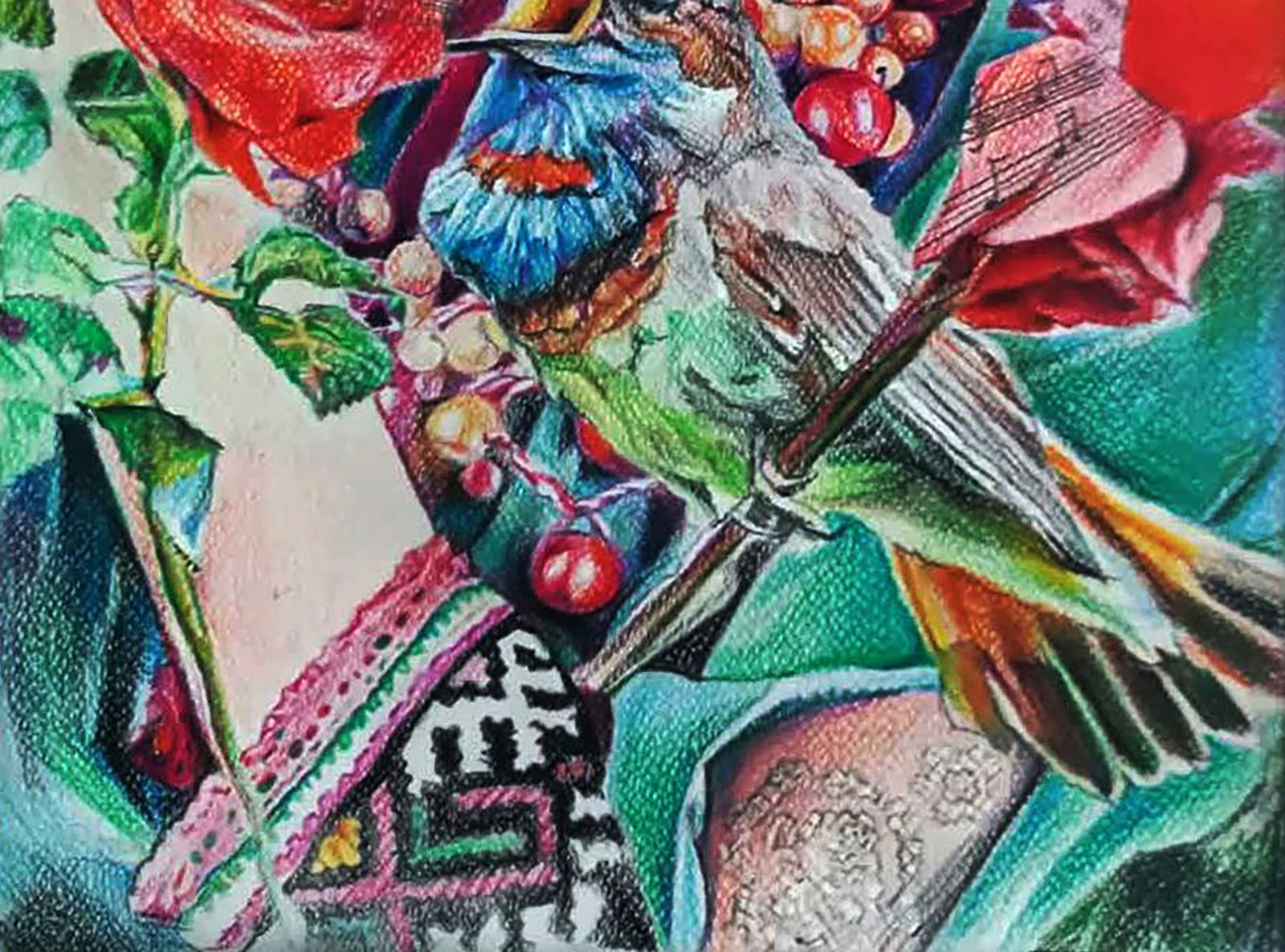 Color pencil painting Summer song of beautiful nature Elena Yurko - 8