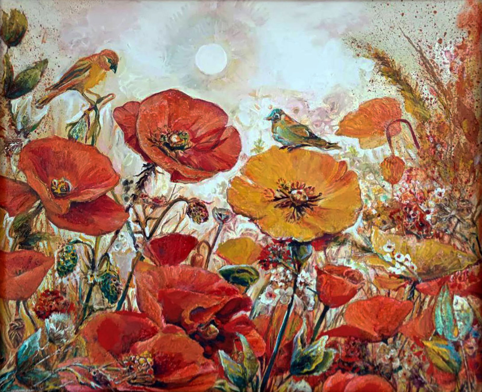 Oil painting Among the poppies Elena Yurko - 2