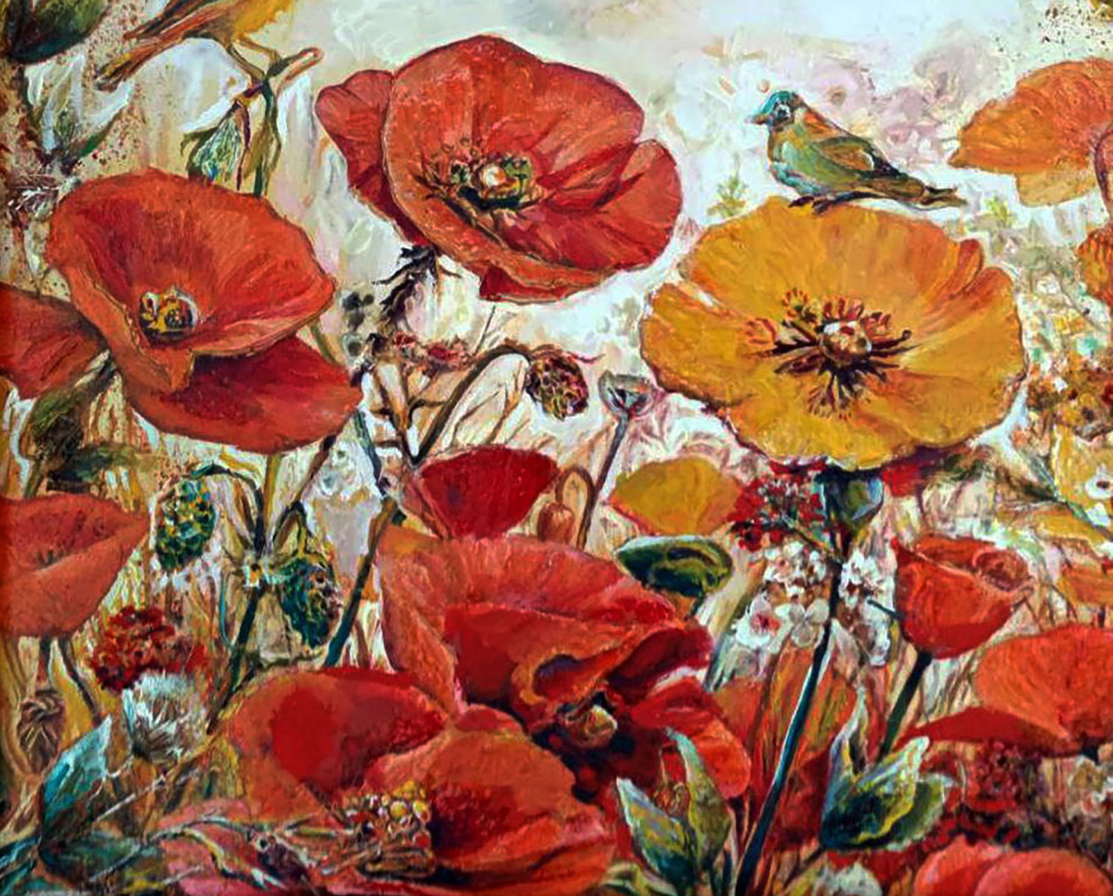 Oil painting Among the poppies Elena Yurko - 4