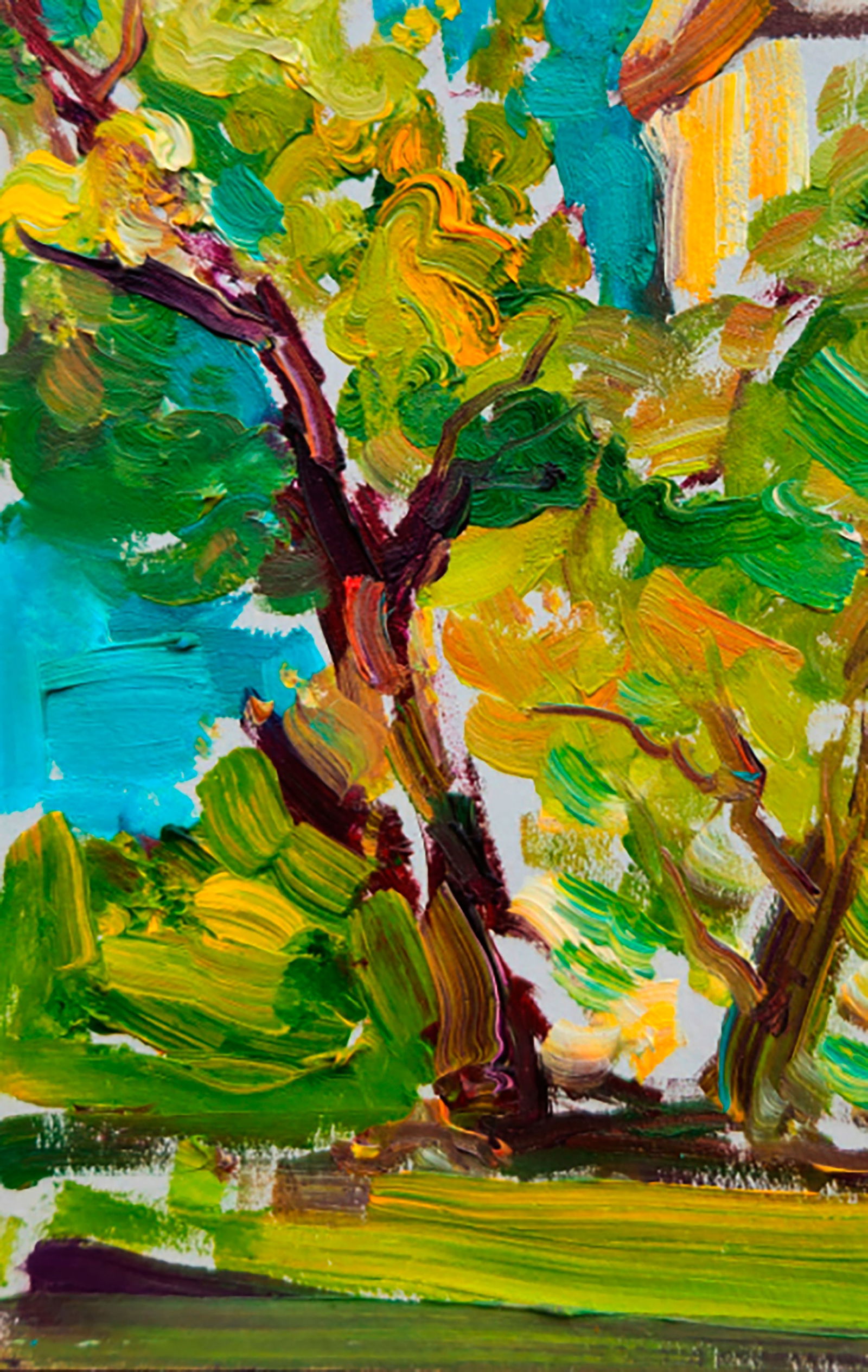 Oil painting Spring in front of the house Yuri Shkrob - 4