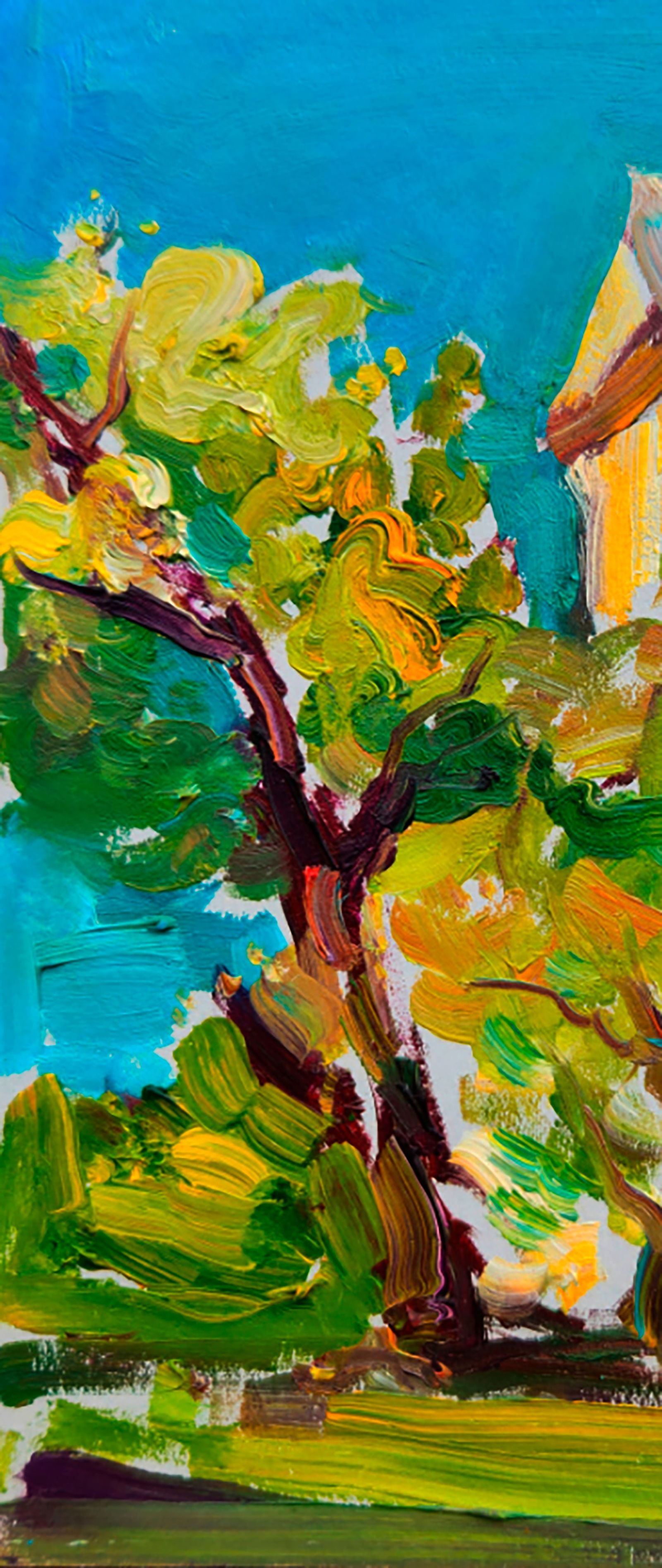 Oil painting Spring in front of the house Yuri Shkrob - 7