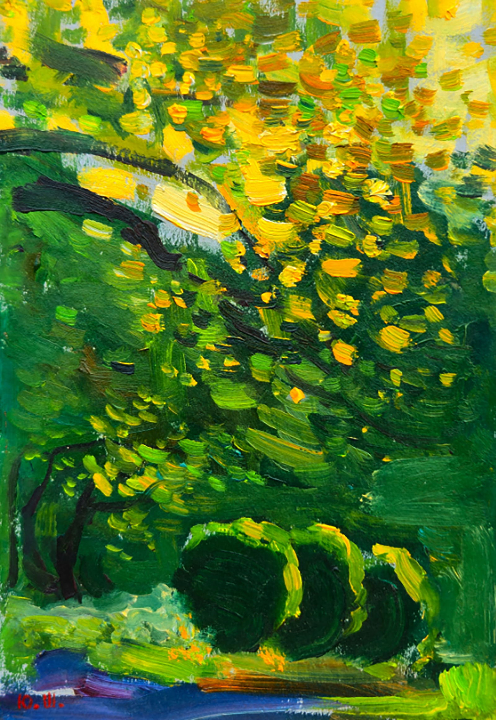 Oil painting Getting lost in the park Yuri Shkrob: Title: Oil painting Getting lost in the park Yuri Shkrob Description: 9SHKR Painter: Yuri Shkrob Size: 18?13 cm/7.08x5.11 inches Components: oil, cardboard Original painting CONDITION: excellent