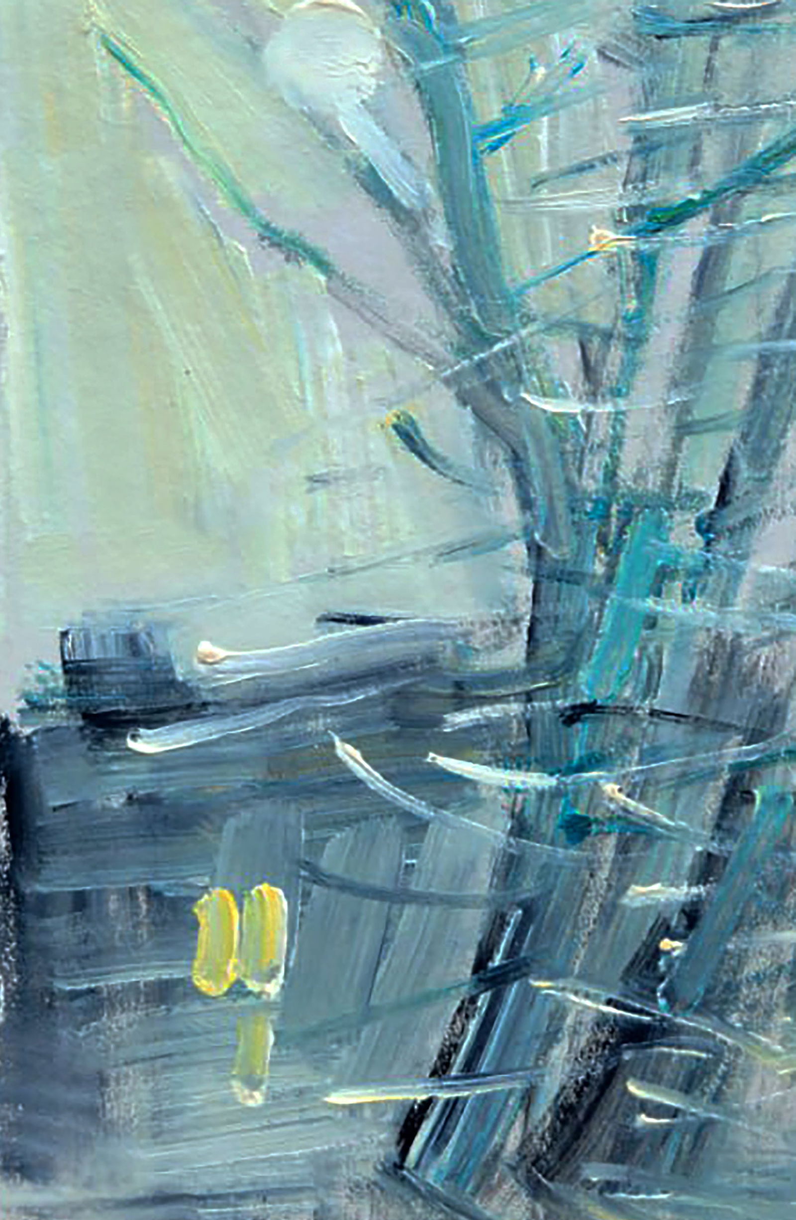 Oil painting Winter twilight in the village Yuri Shkrob - 4