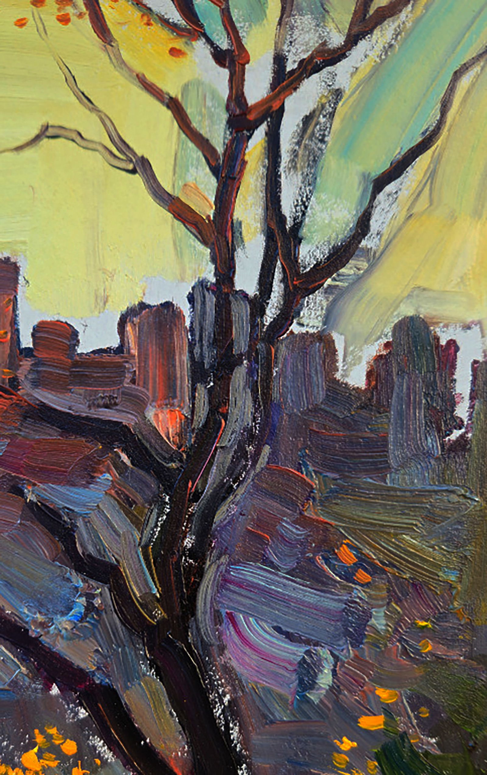 Oil painting View of the evening city Yuri Shkrob - 3