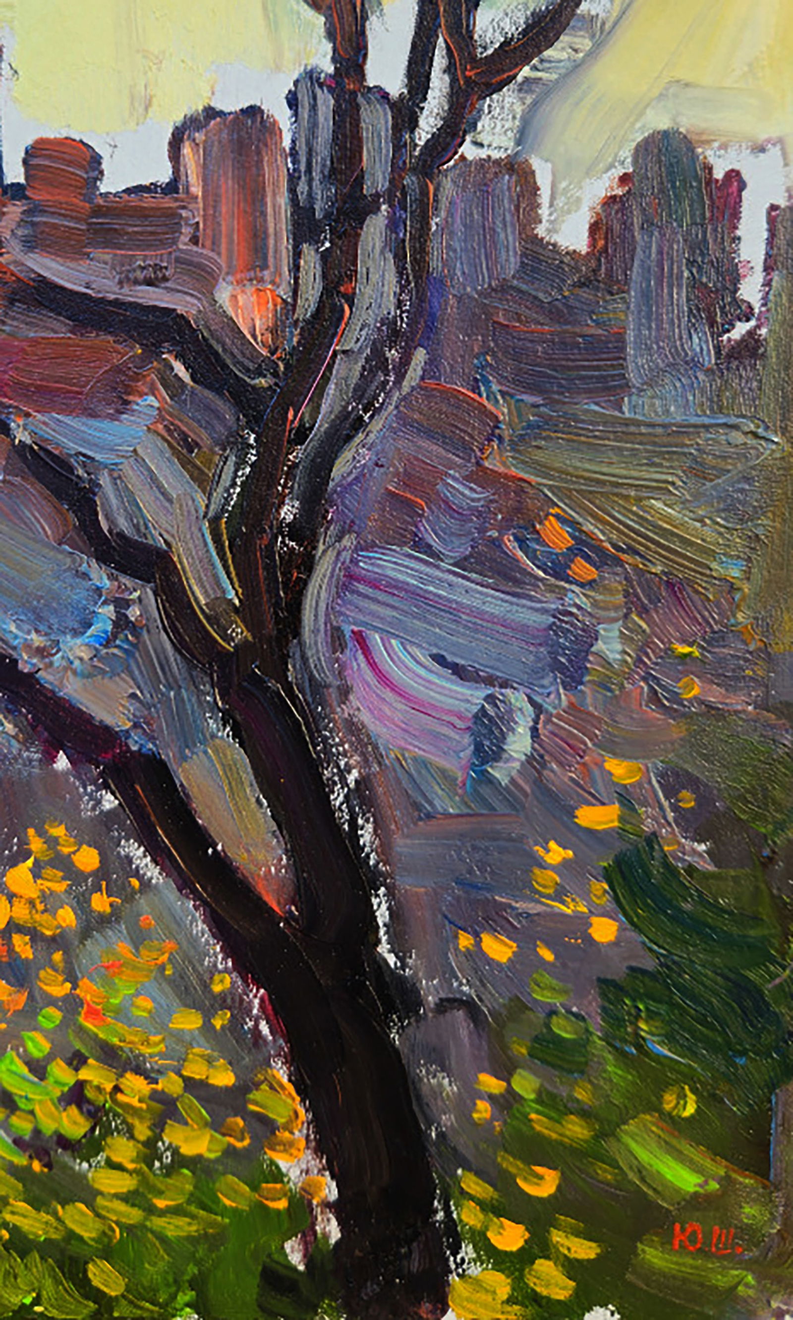 Oil painting View of the evening city Yuri Shkrob - 5