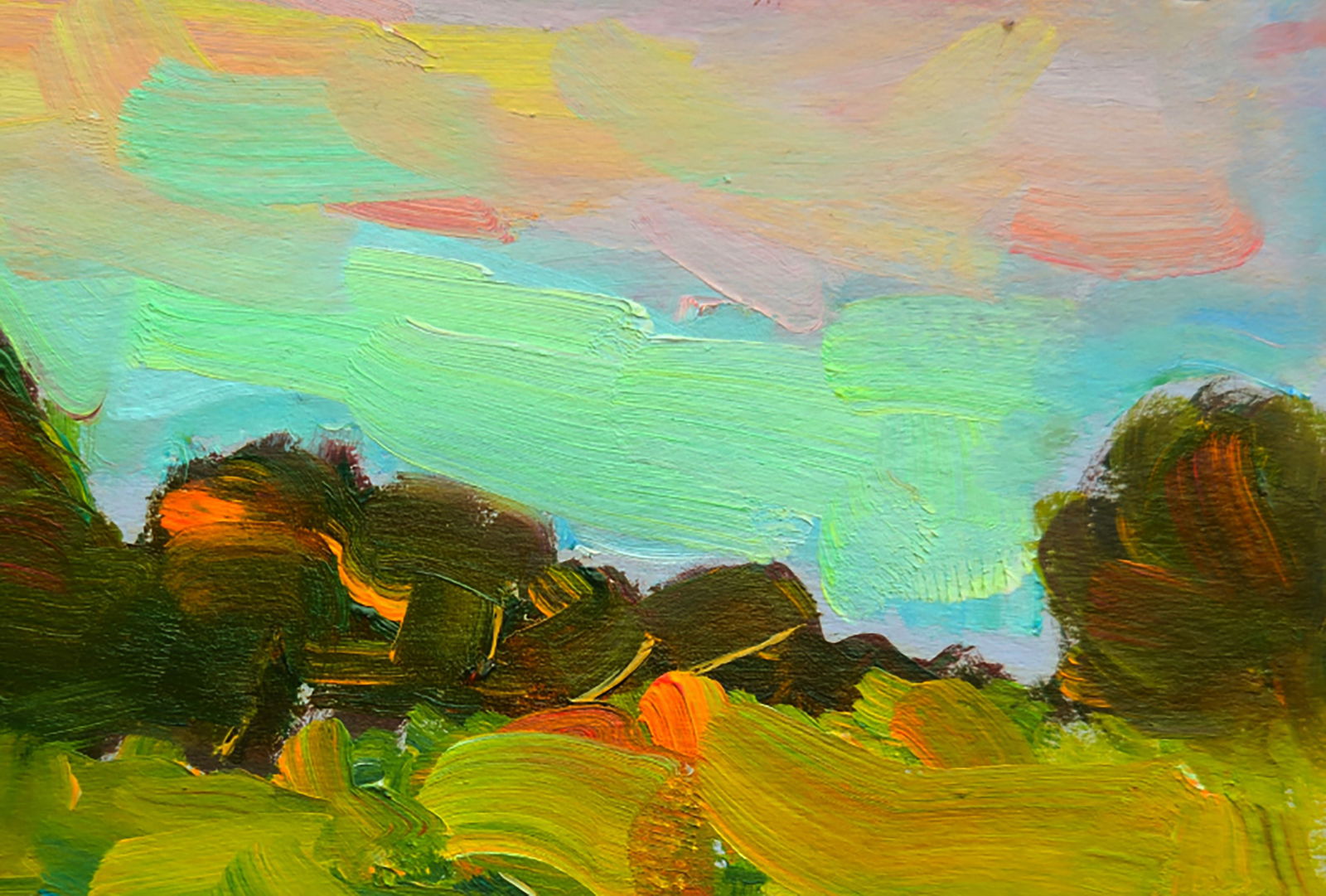 Oil painting Summer evening in nature Yuri Shkrob - 3