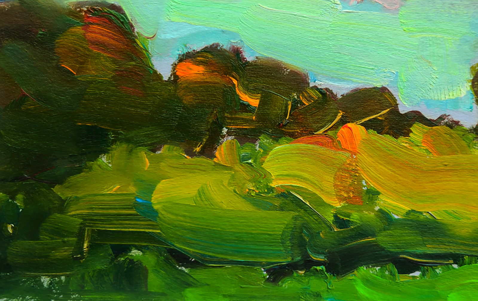 Oil painting Summer evening in nature Yuri Shkrob - 4