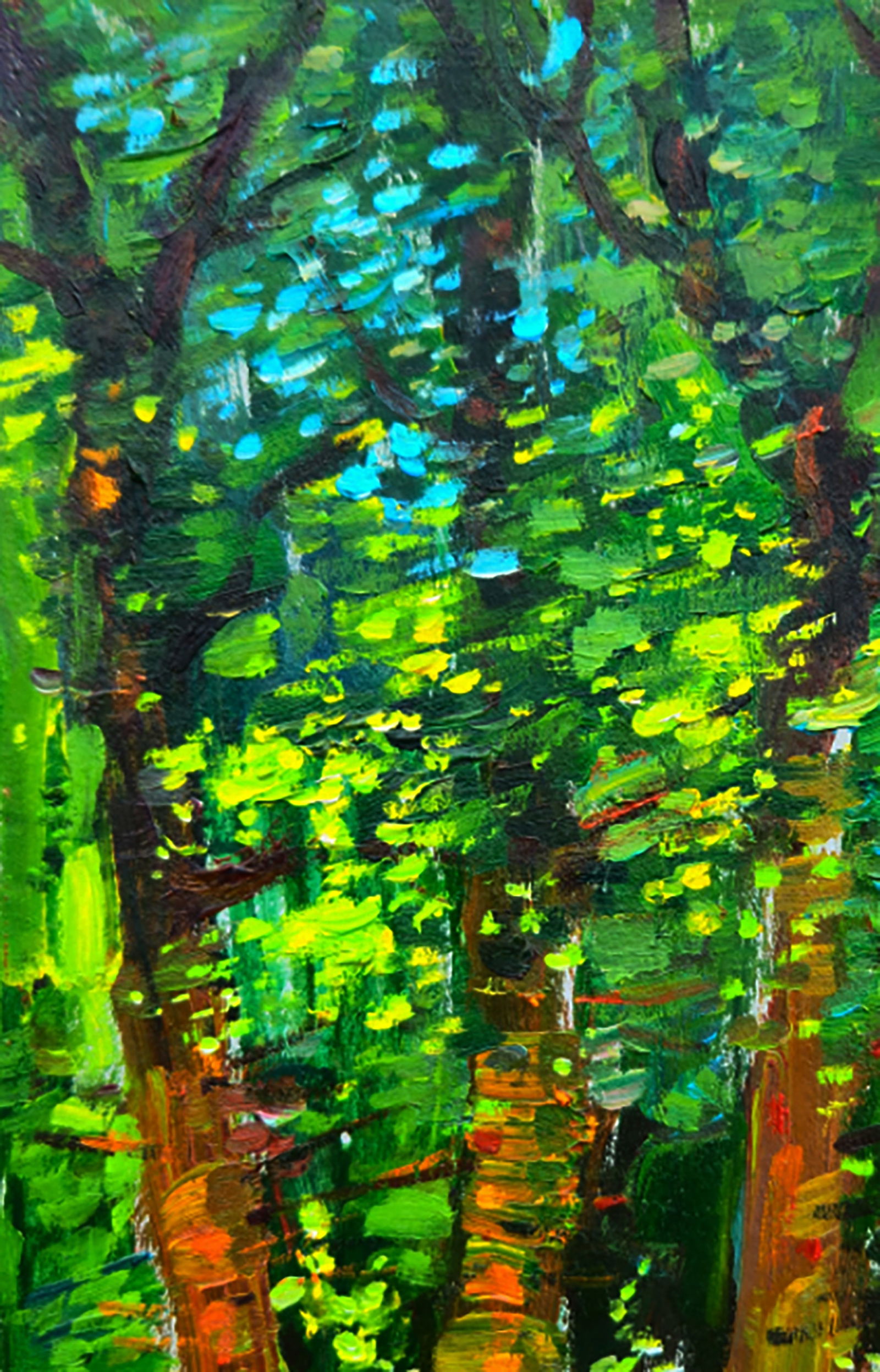 Oil painting Summer in the dense forest Yuri Shkrob - 2