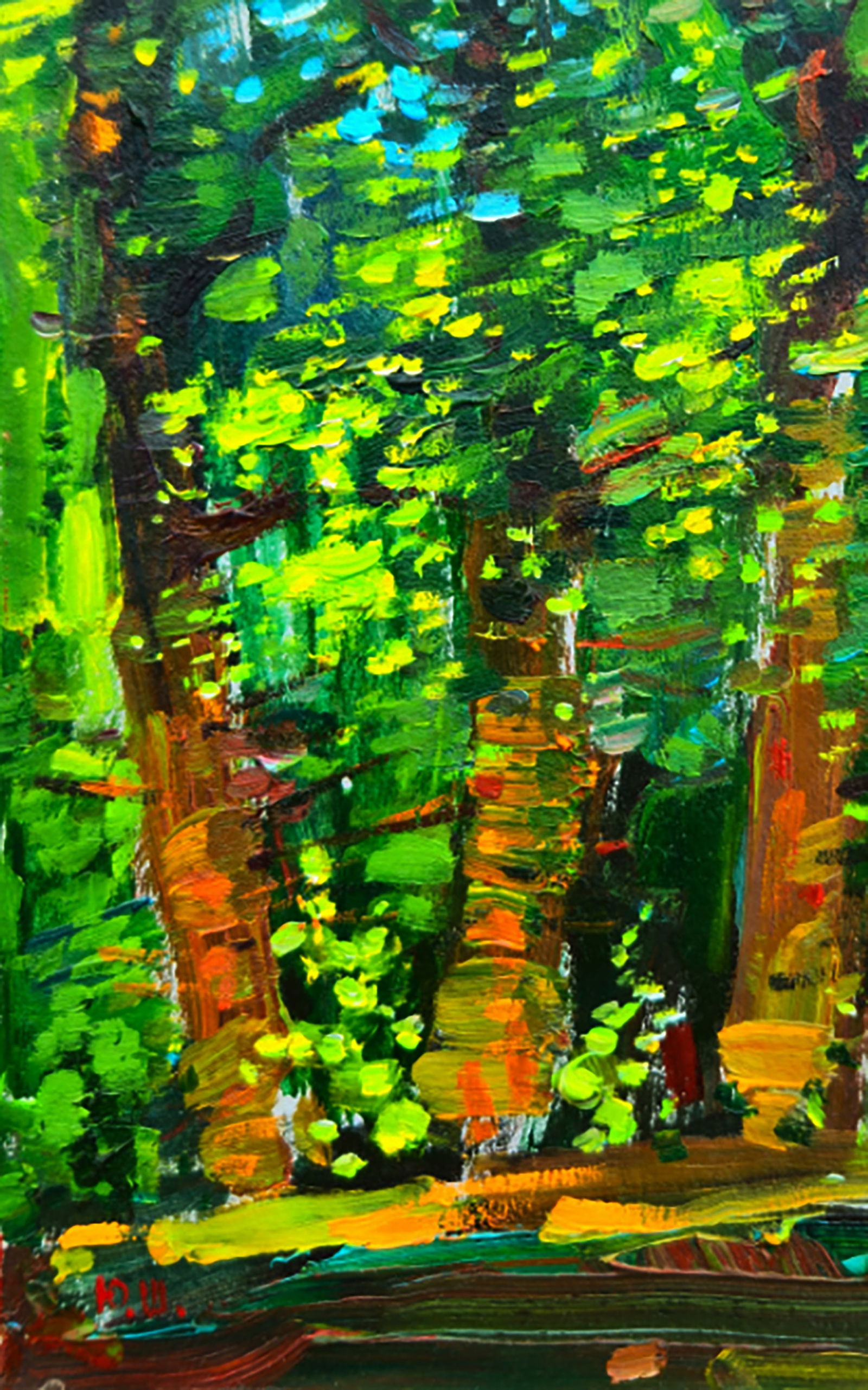 Oil painting Summer in the dense forest Yuri Shkrob - 5