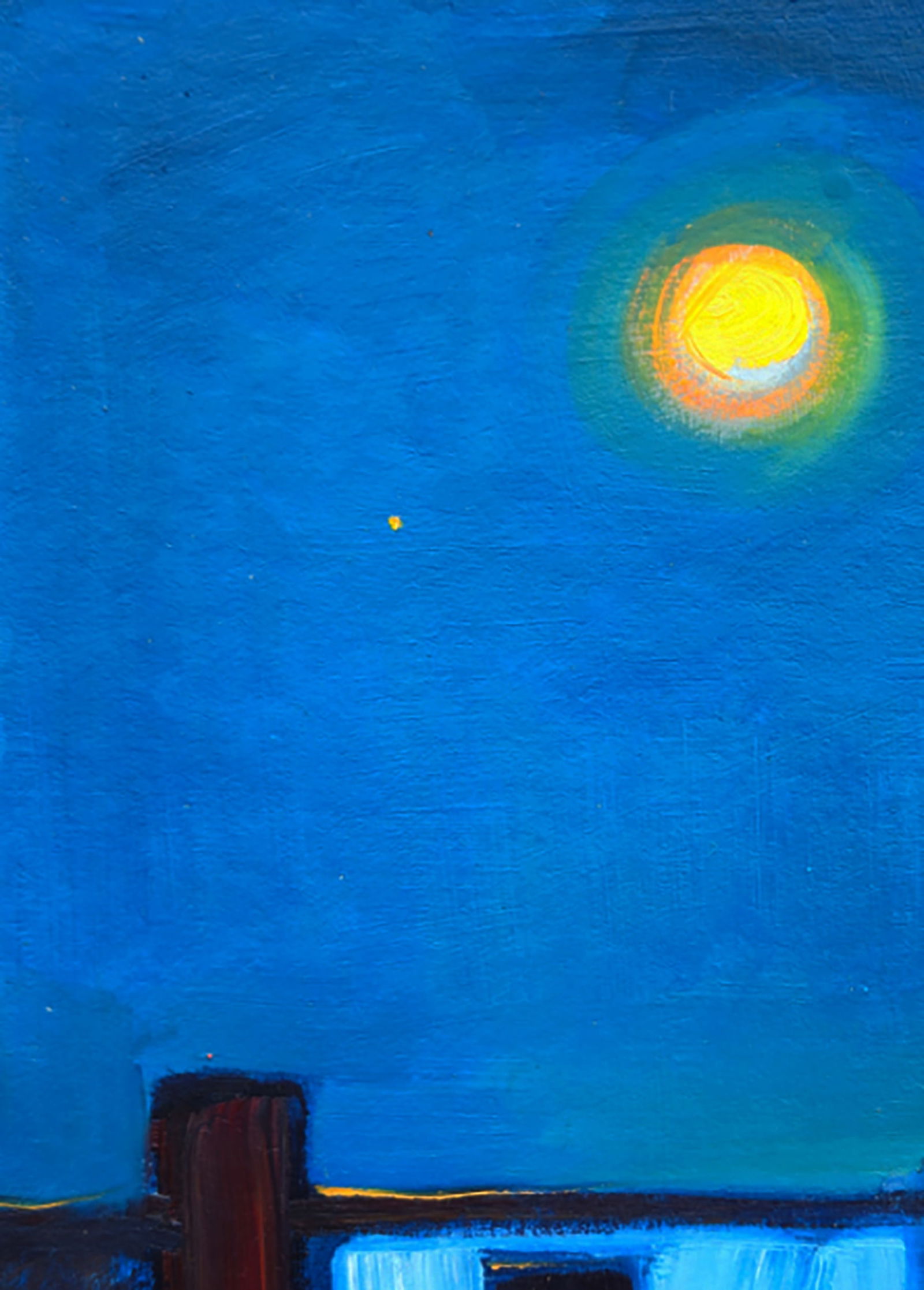 Oil painting A Lonely Moon Over The City Yuri Shkrob - 2
