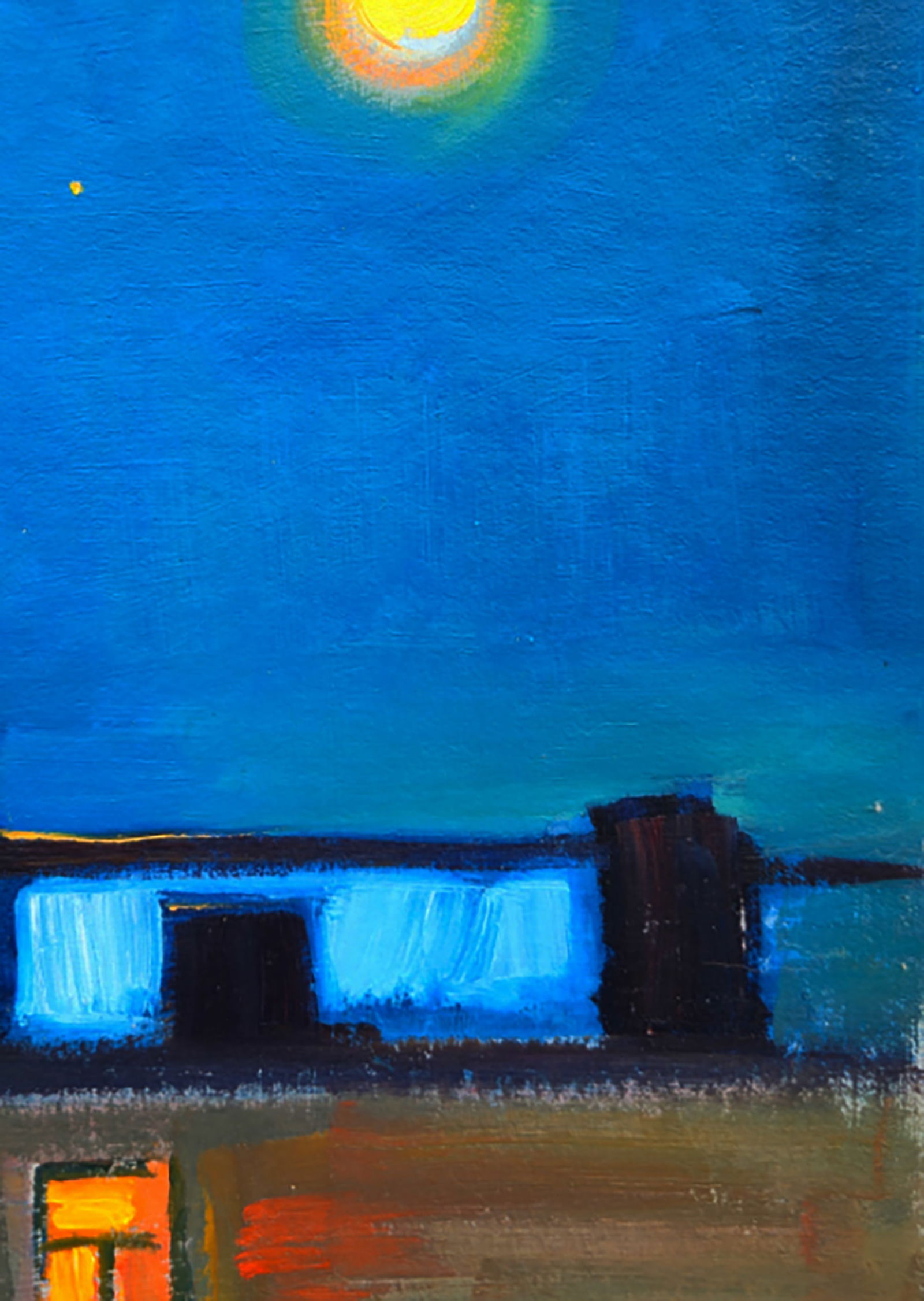 Oil painting A Lonely Moon Over The City Yuri Shkrob - 5