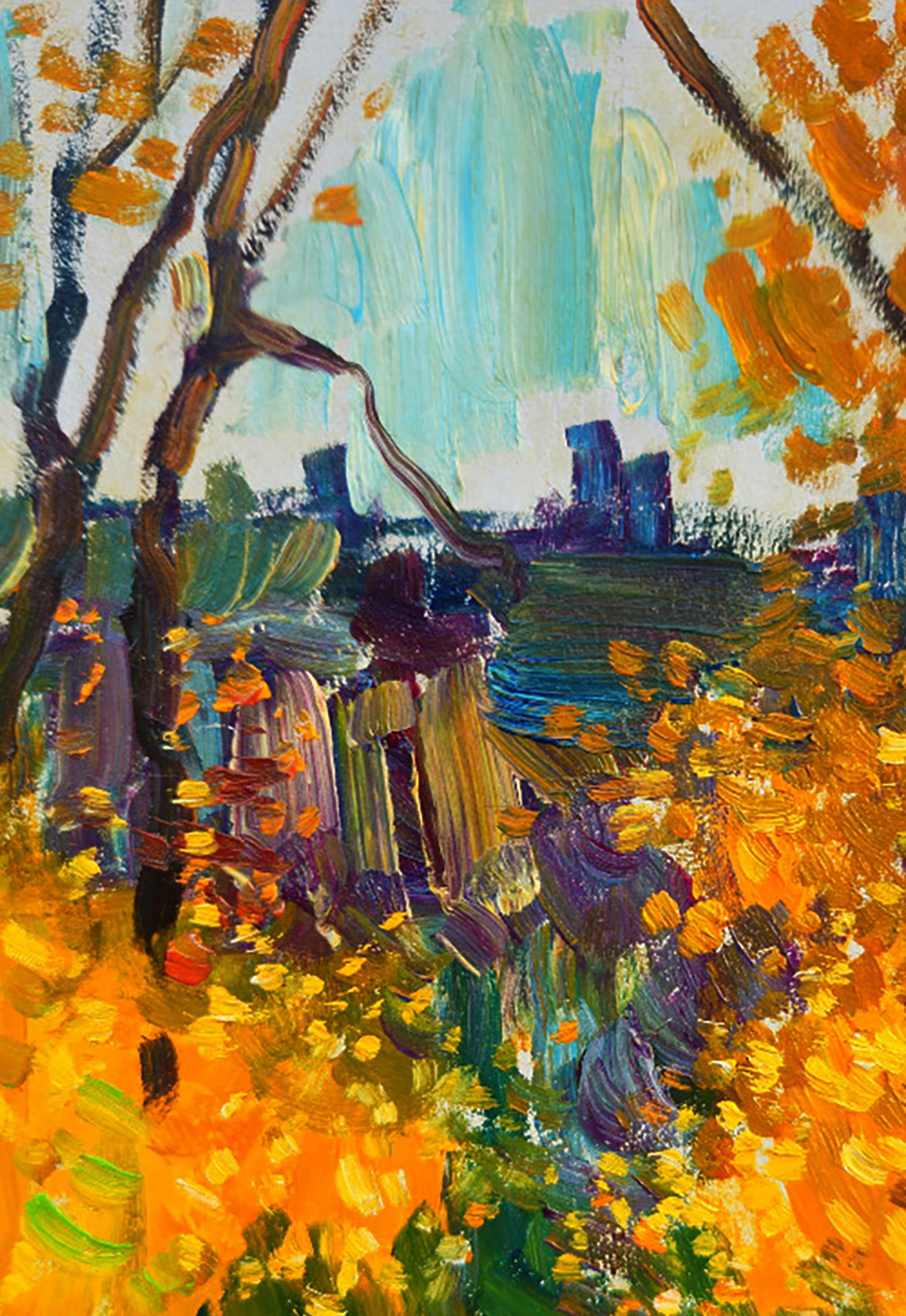 Oil painting Autumn mood in the Forest Yuri Shkrob - 2